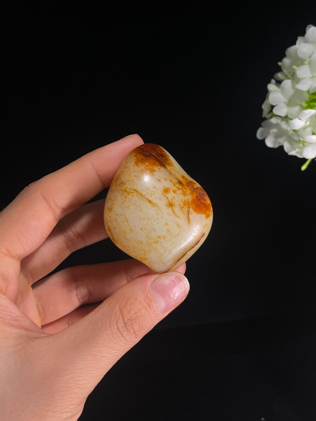 和田玉白玉洒金聚红皮“金福鸿运”籽料原石（yc287562）
