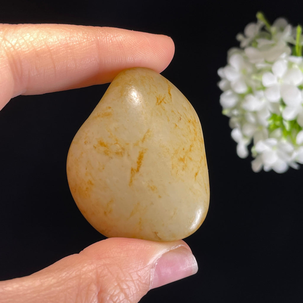 新疆和田玉“金风织纱”白玉洒金皮籽料（yc440760）