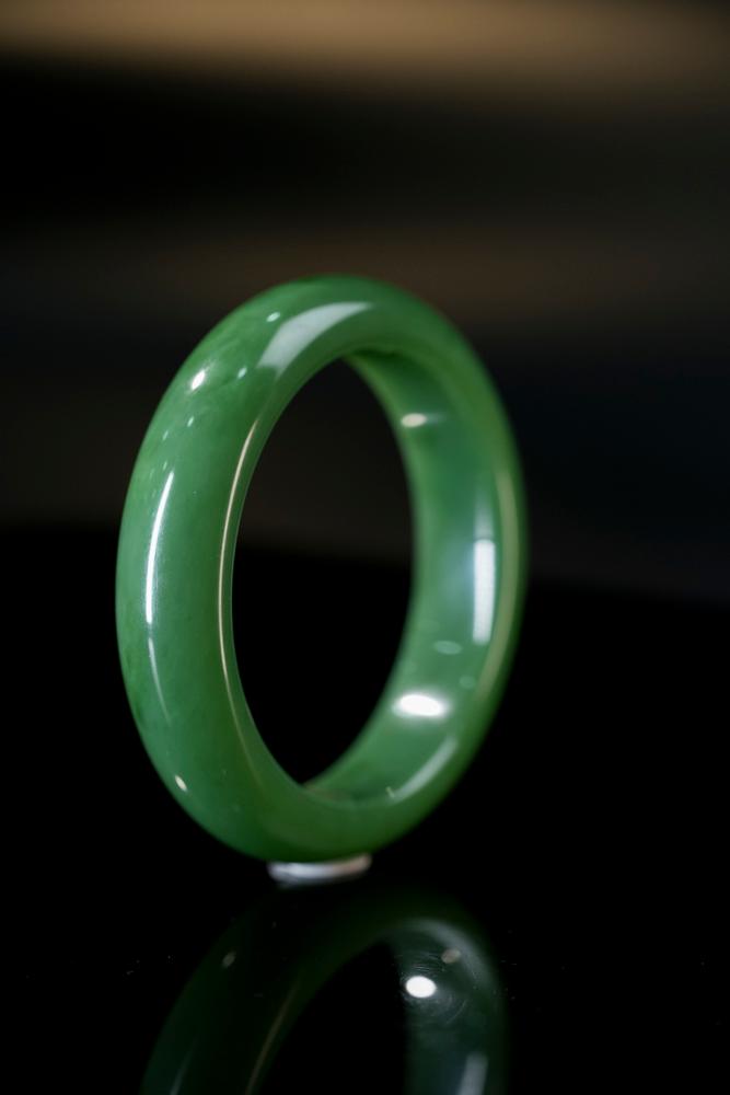 新疆天然和田玉碧玉手镯11（yc253305）