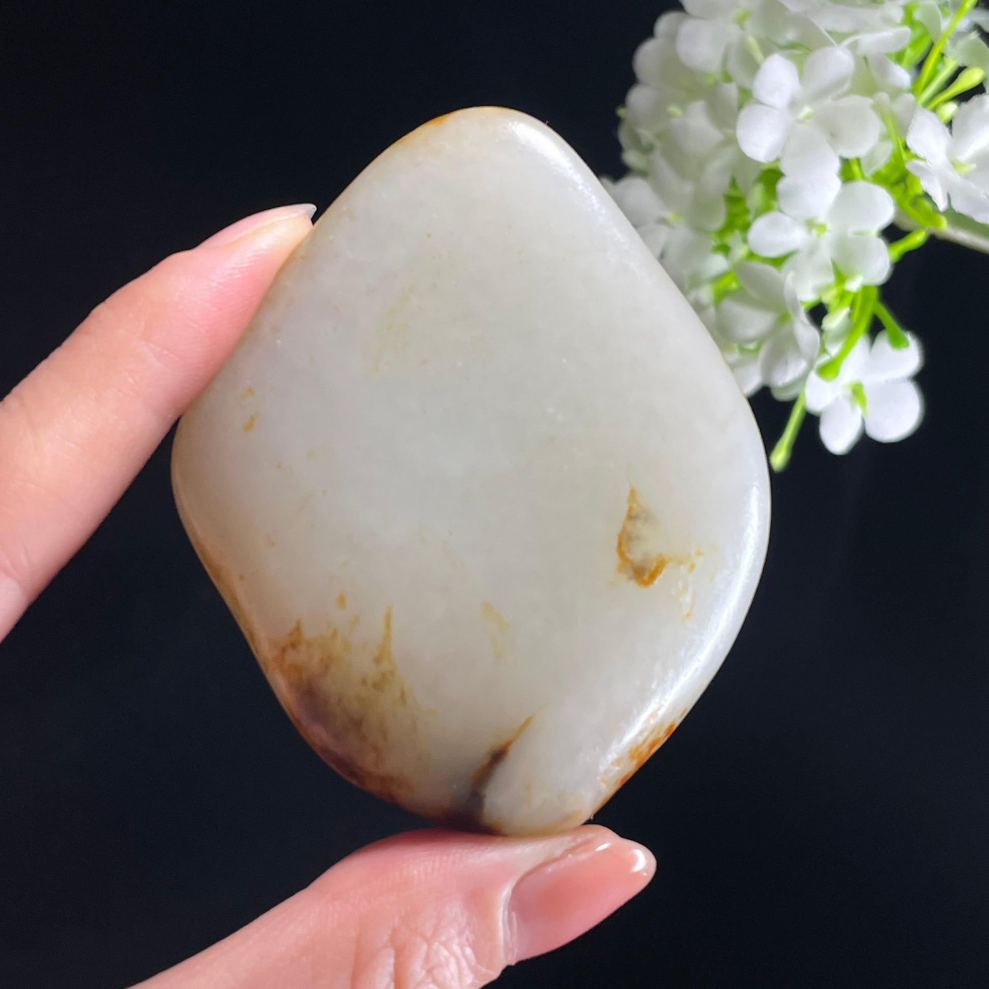 和田玉“碎光凝露”白玉洒金皮籽料（yc422542）