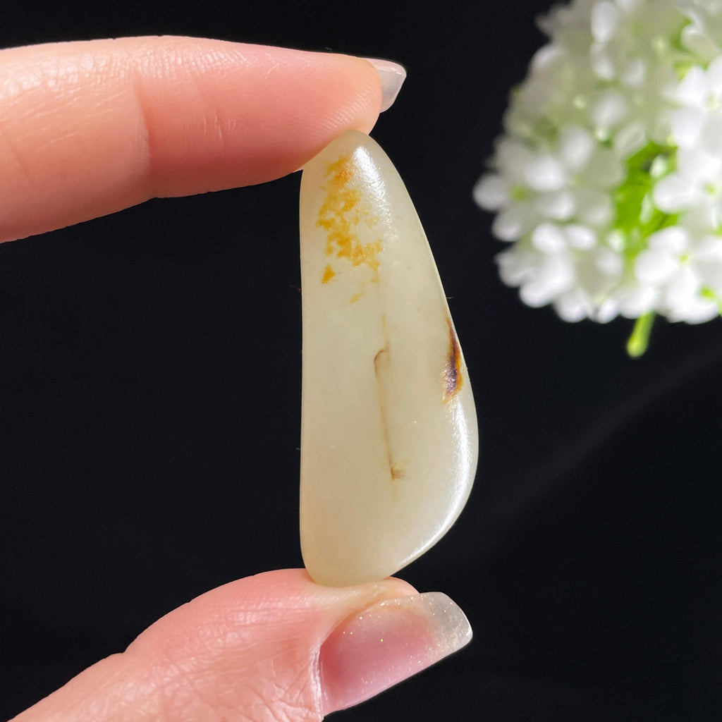 和田玉白玉“疏星落月”洒金黑红皮籽料（yc394216）