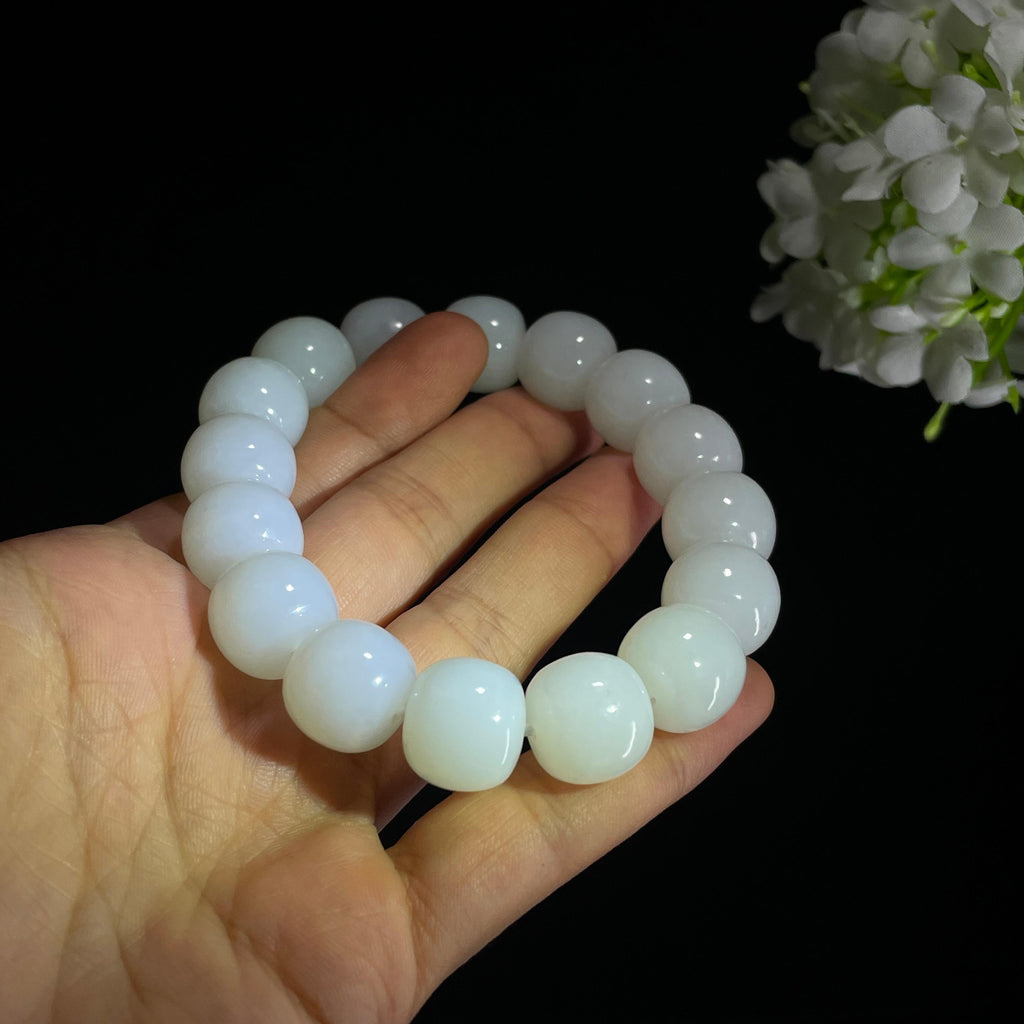 和田玉白玉老型珠手串（yc338111）