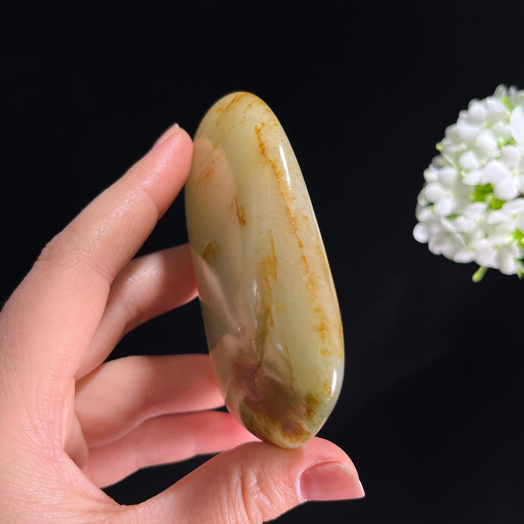 和田玉带青花青白玉洒金皮“清墨金韵”籽料原石（yc286052）