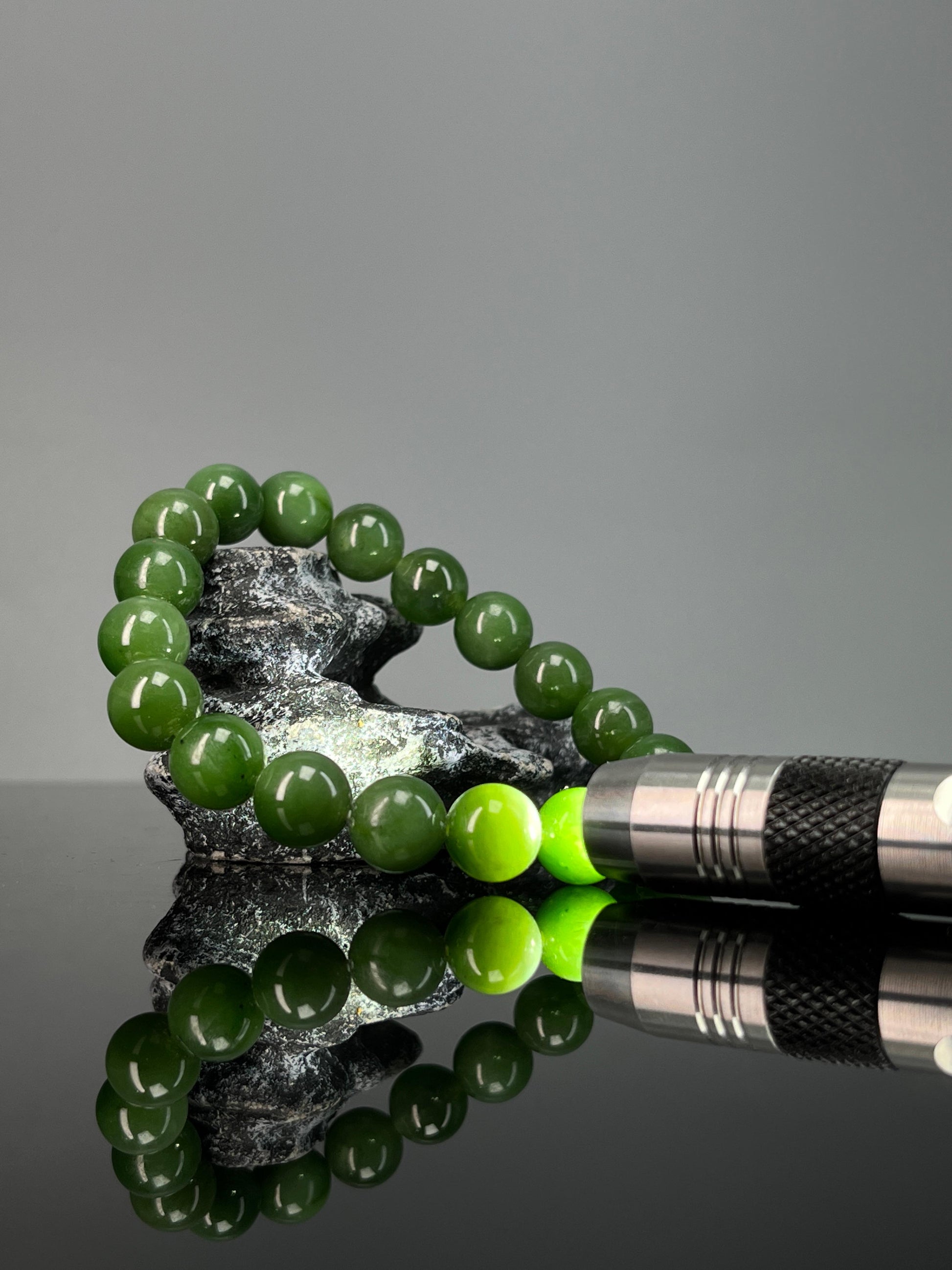 天然和田玉碧玉手串（秒）（yc234049）