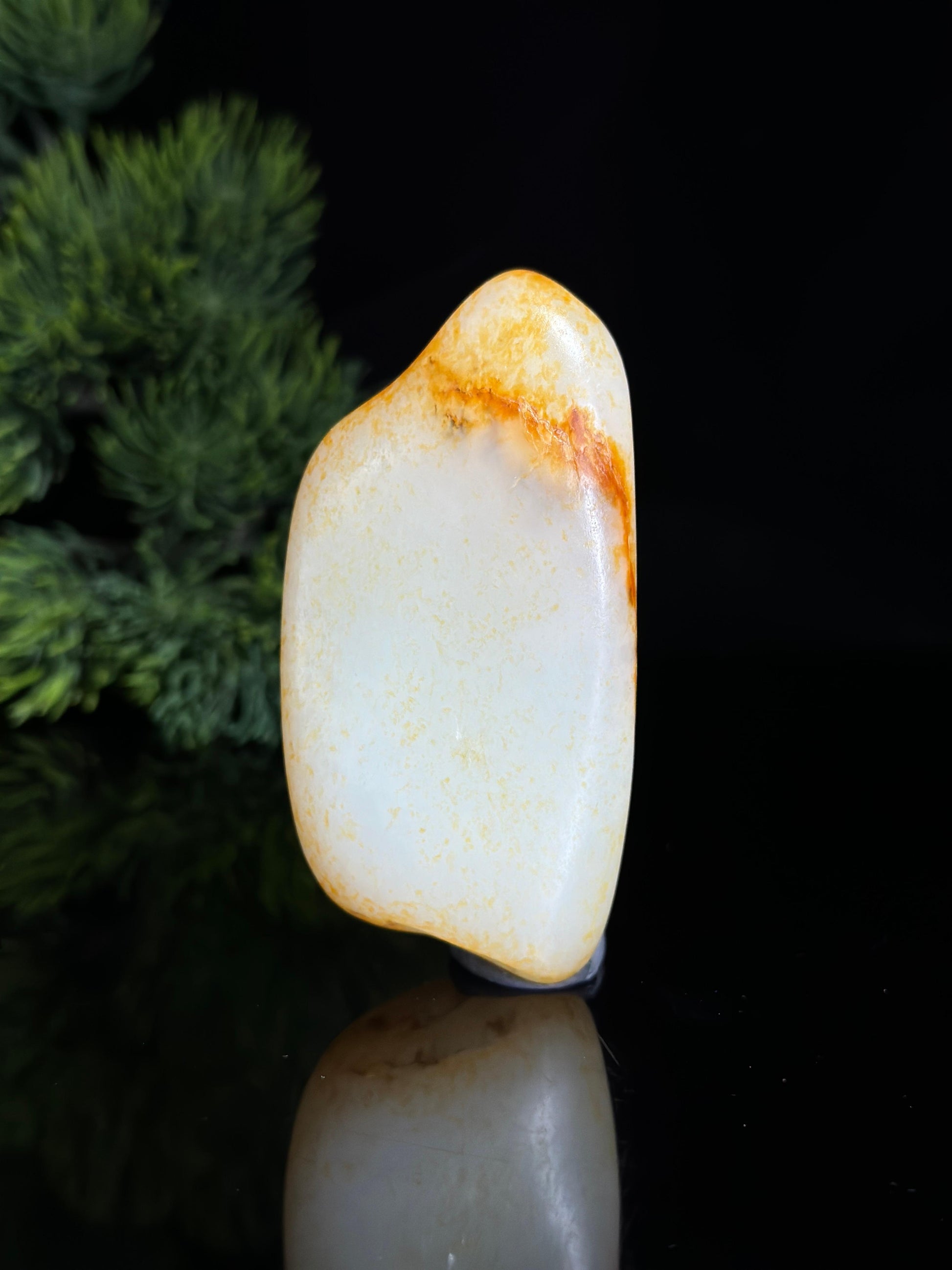 新疆和田玉臻品白玉洒金皮籽料手把件（yc482466）