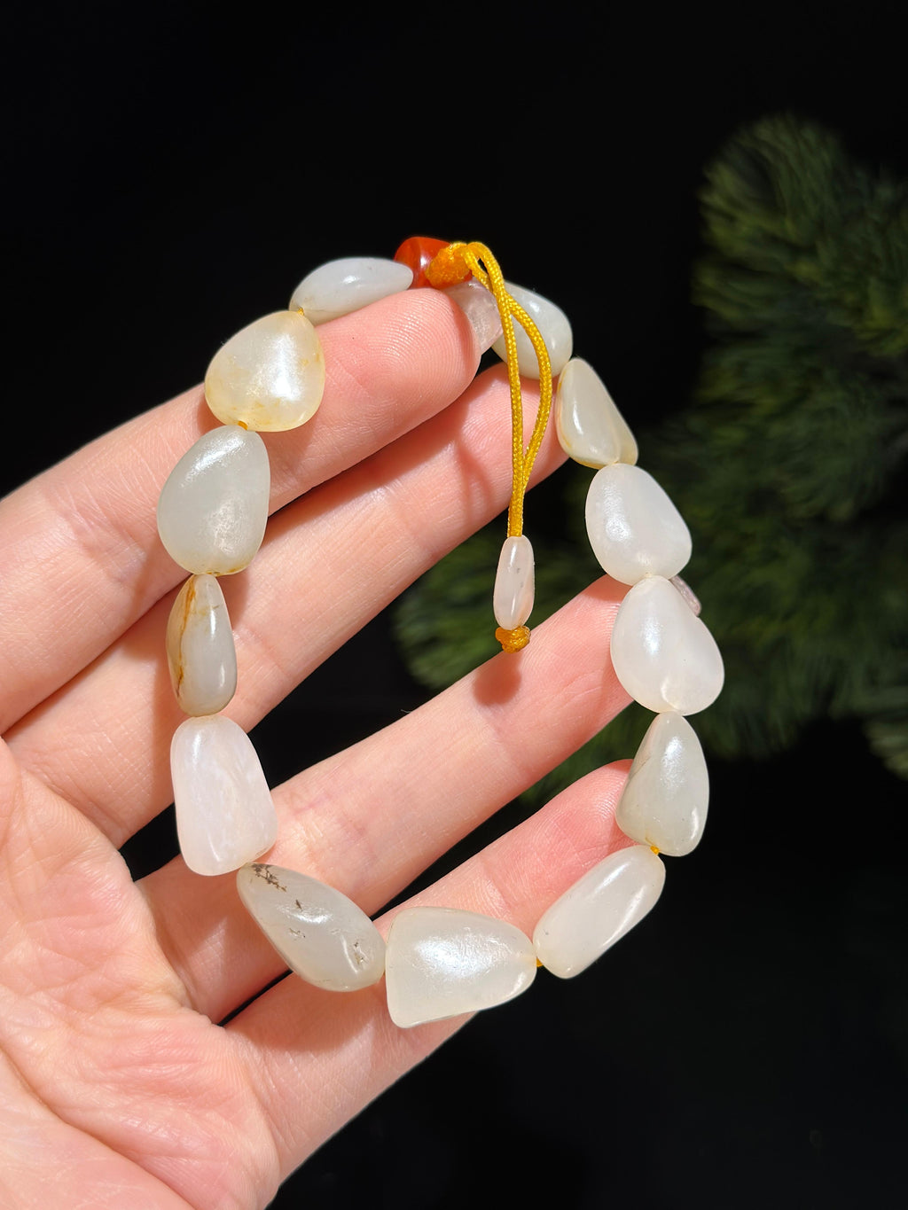 新疆和田玉红皮洒金皮原籽手串（13颗）（yc506350）