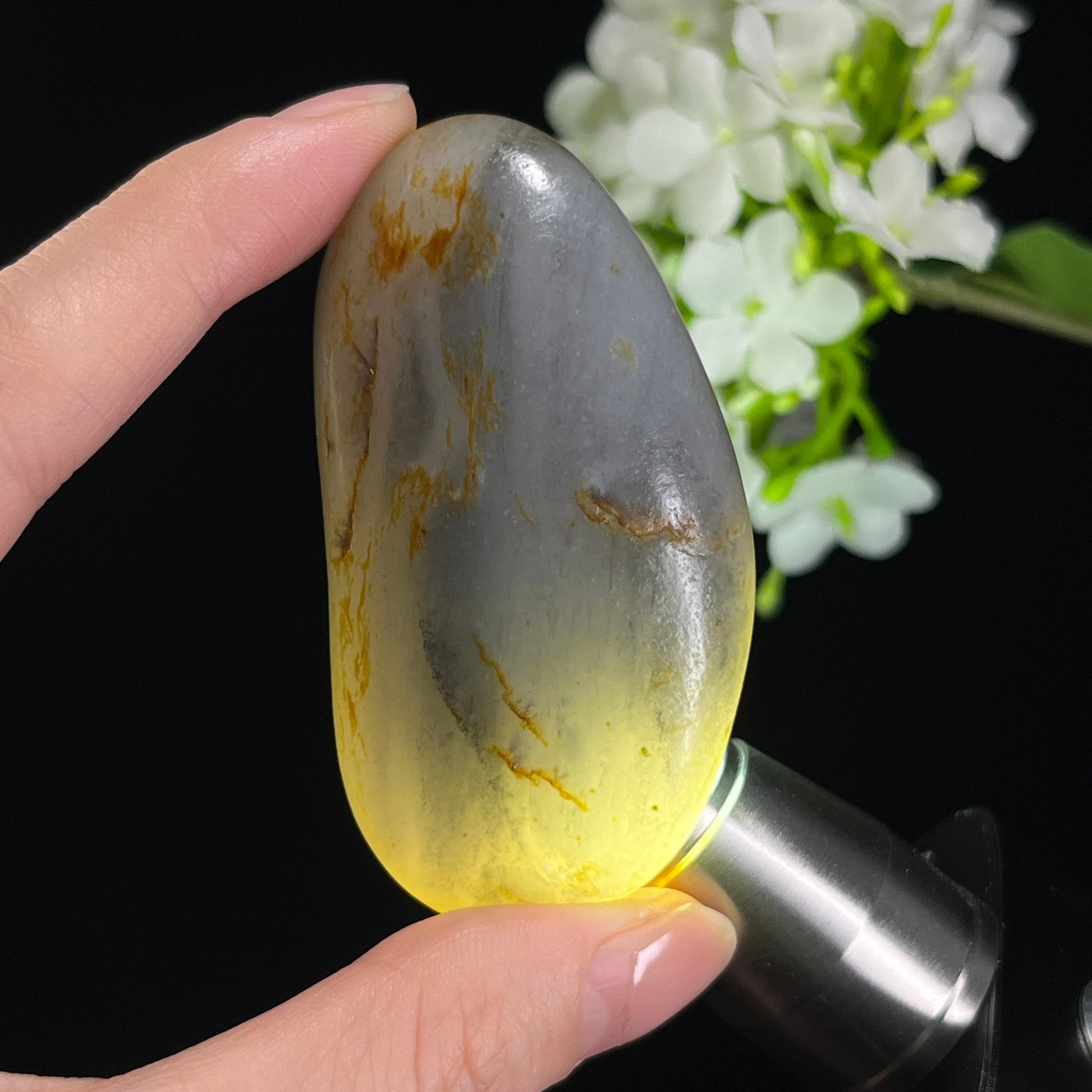 和田玉青花洒金皮“江山落金”籽料原石（yc310134）