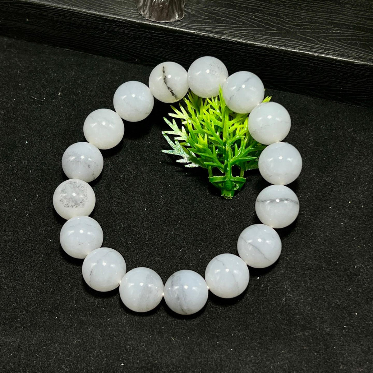 和田玉青花圆珠手串（yc712894）
