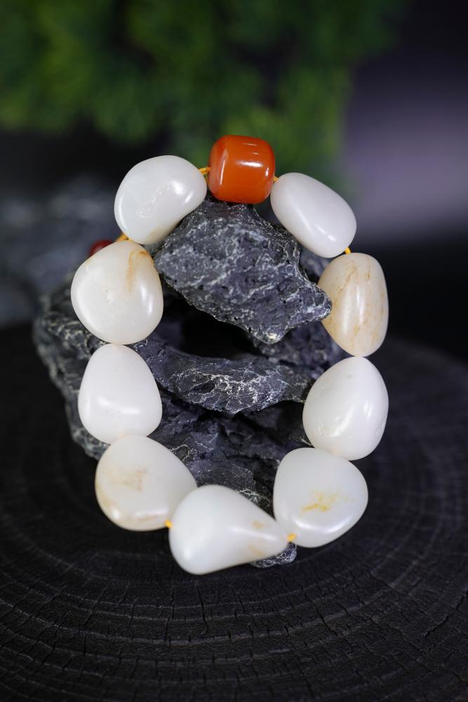 新疆和田玉白玉籽料手串（修）（yc229749）