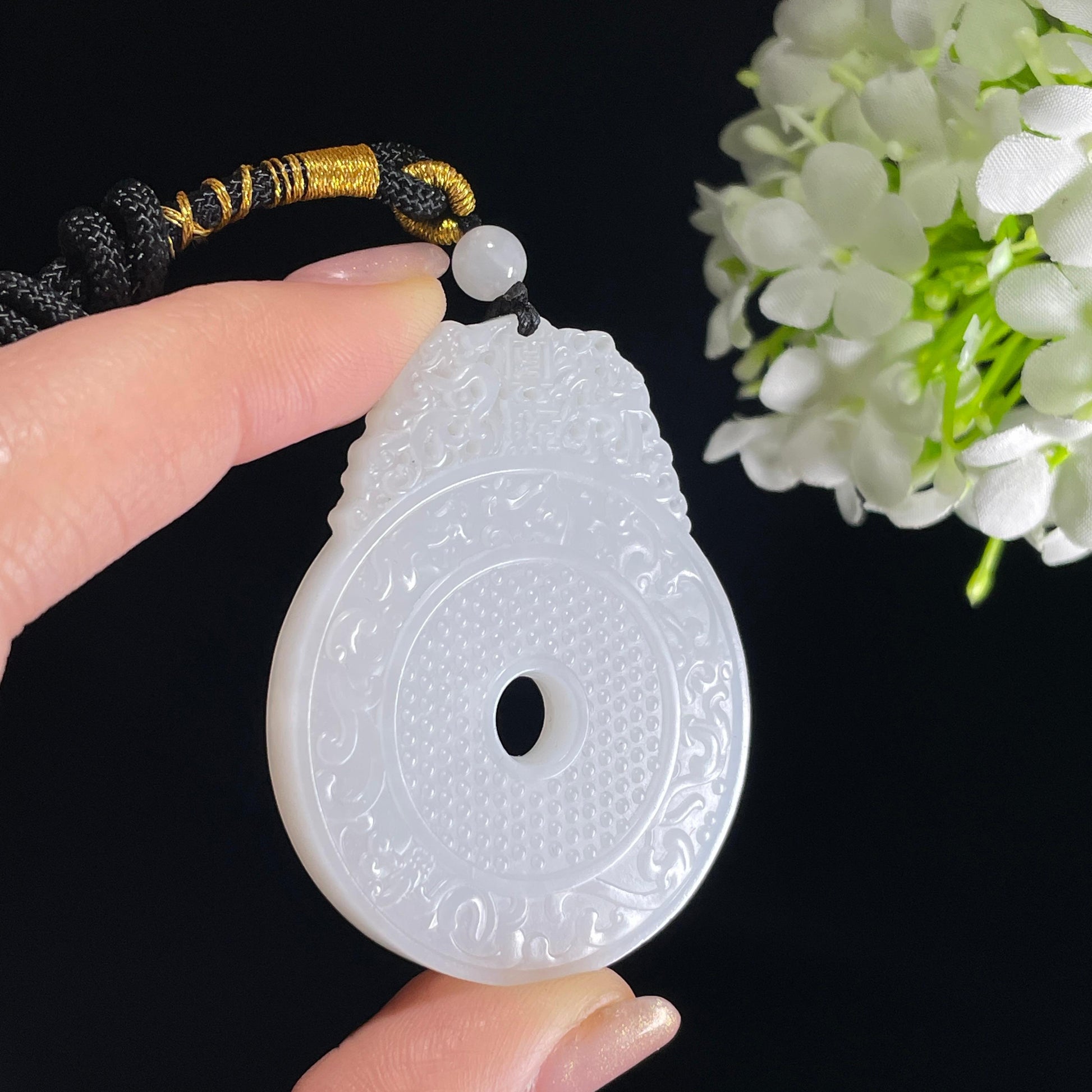 新疆天然和田玉白玉古玉璧牌（yc342071）