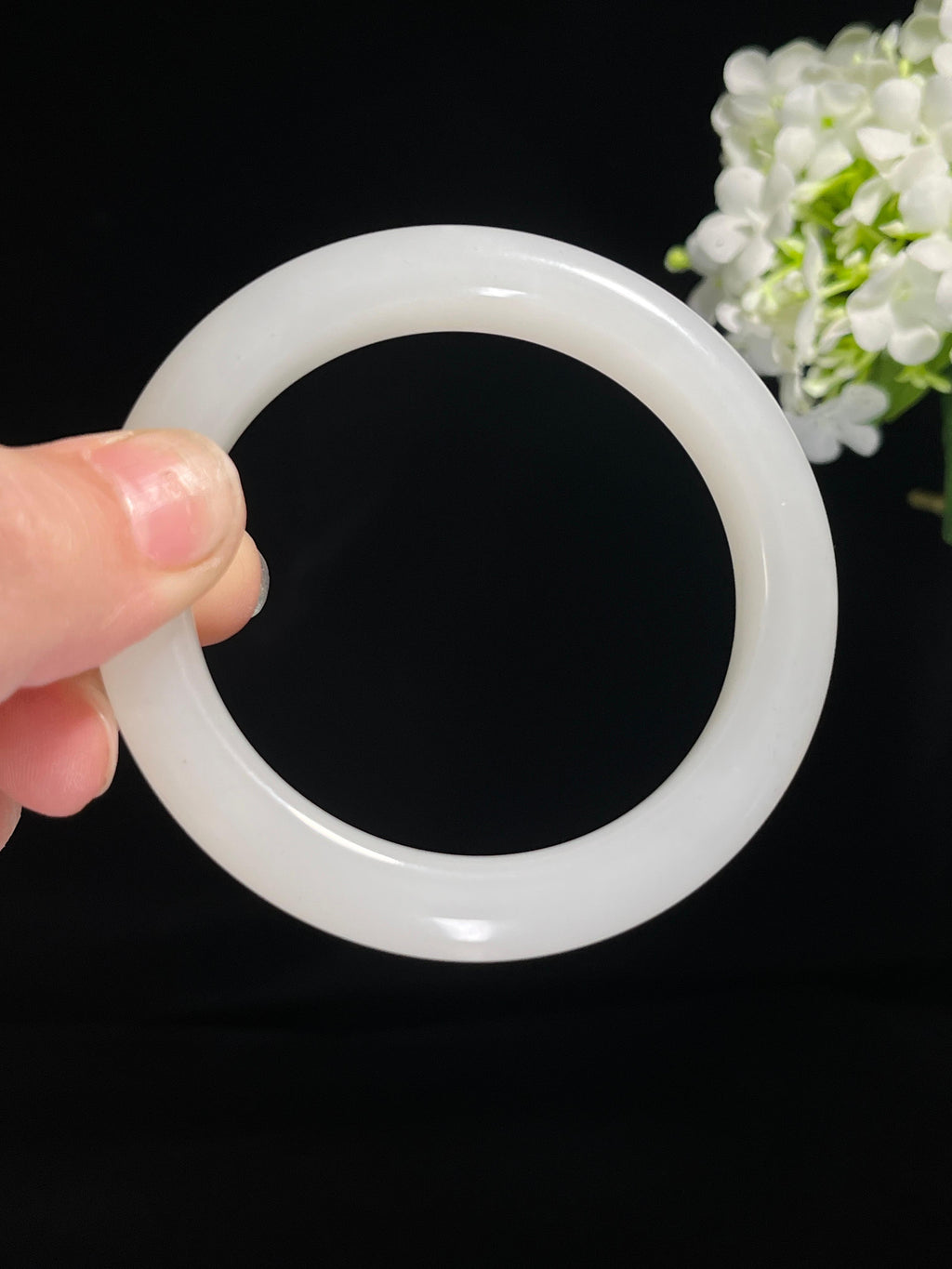 新疆天然和田玉羊脂白玉手镯精品1（卡56）（yc258324）