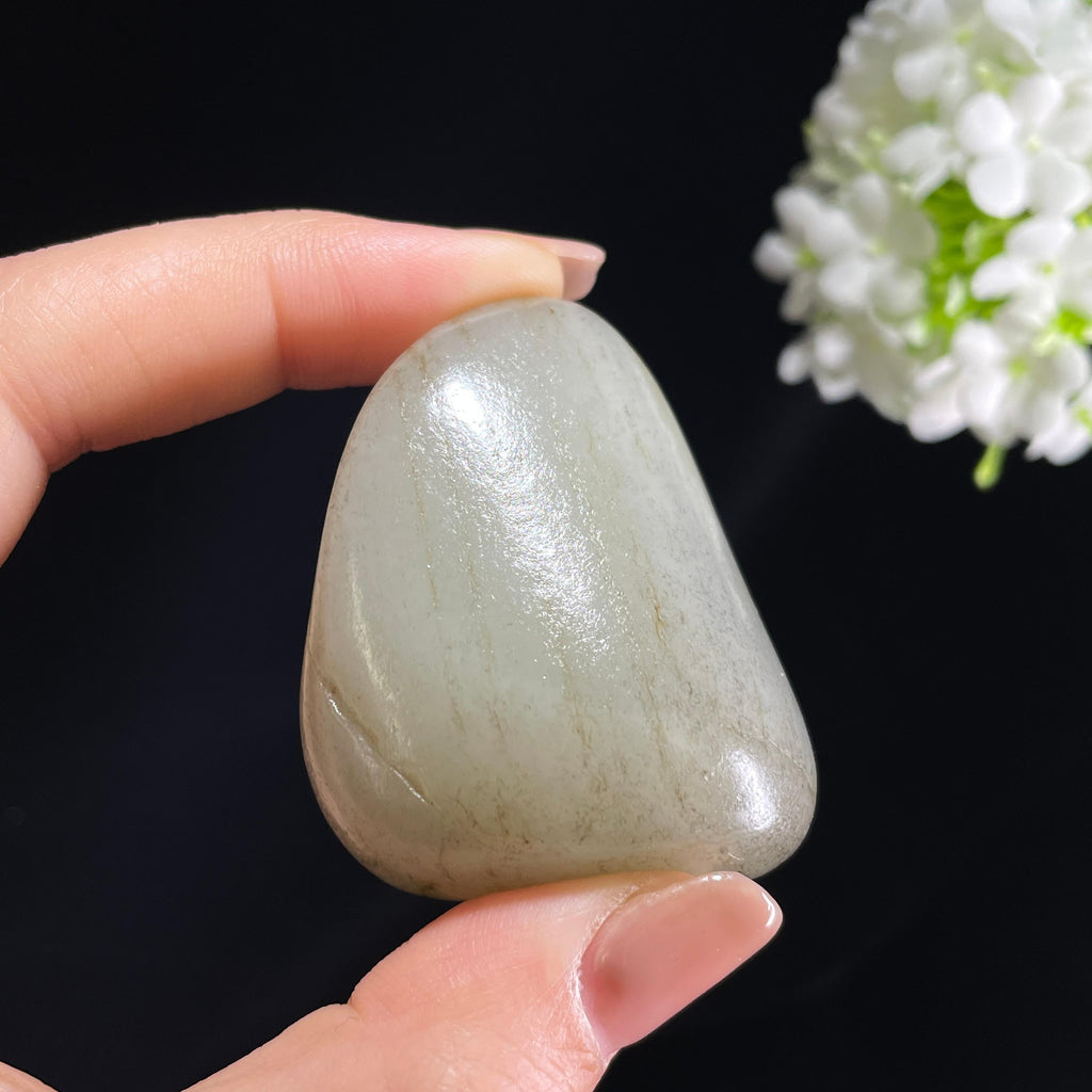 新疆天然和田玉“春涧流烟”油库料籽料（yc378997）
