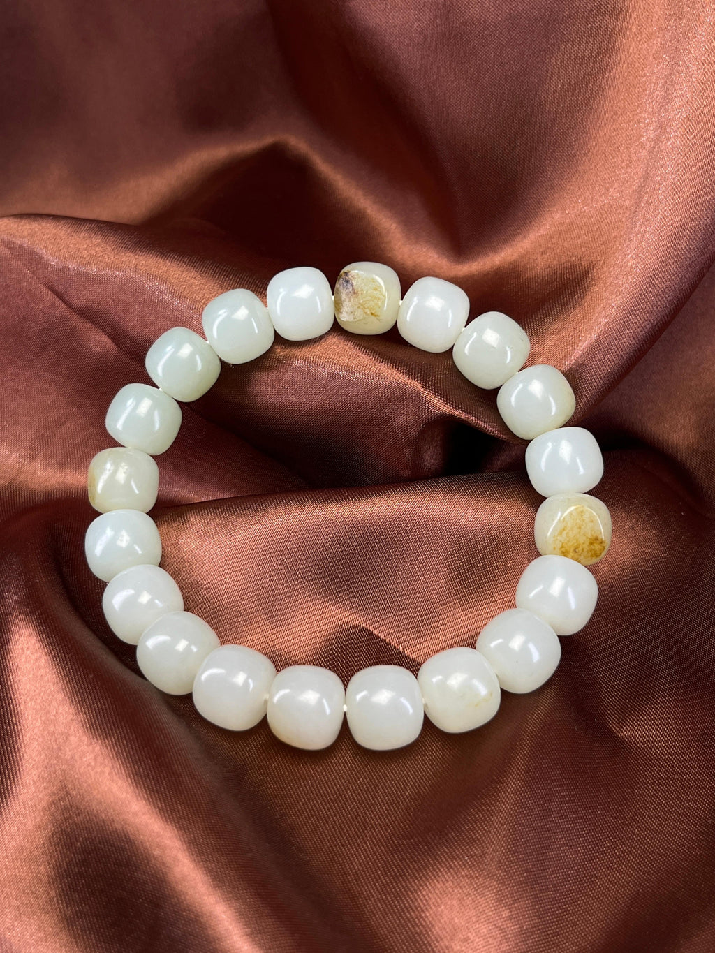 新疆和田玉籽料羊脂白玉手串（yc235774）