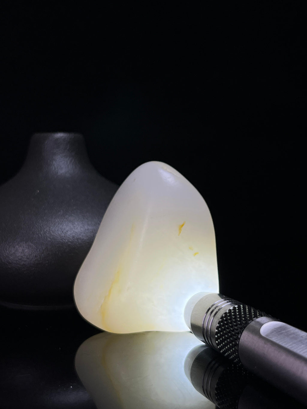 新疆和田玉籽料原石羊脂白玉挂件洒金皮2（yc235076）