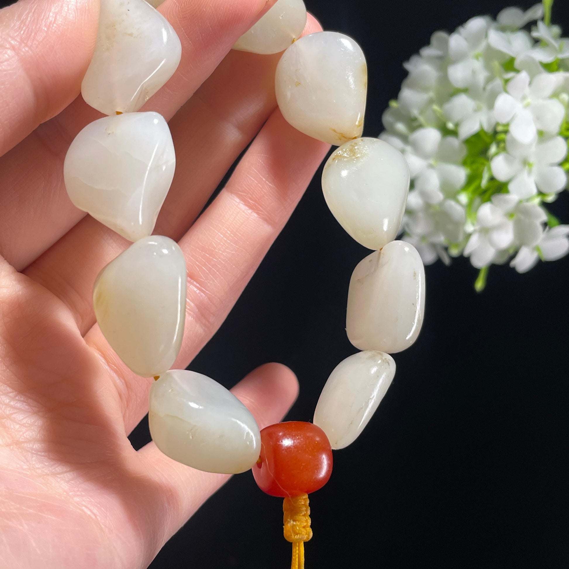 新疆天然和田玉原籽手串（yc382001）