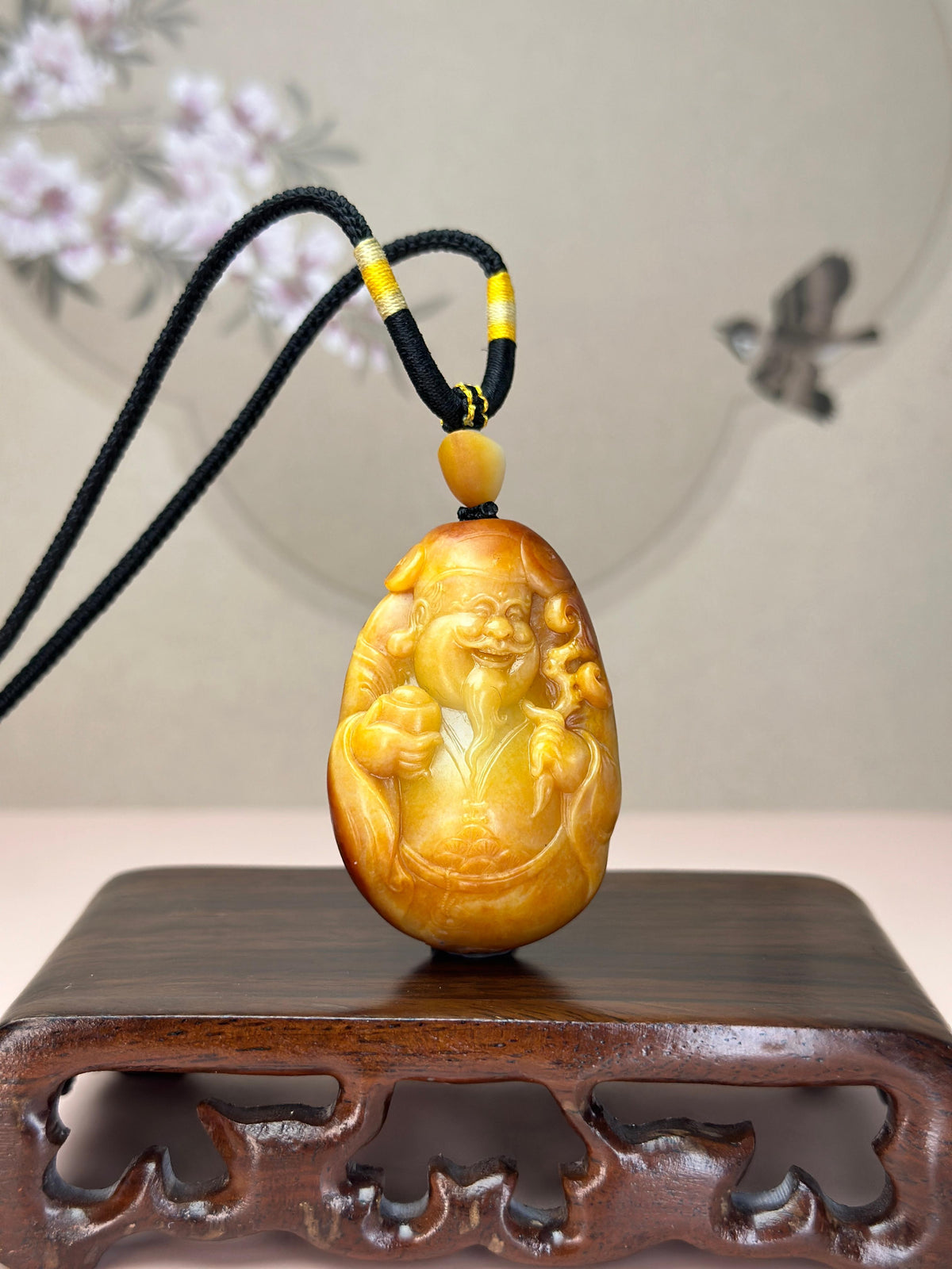 收藏级新疆和田玉籽料红沁财神挂件（yc765076）