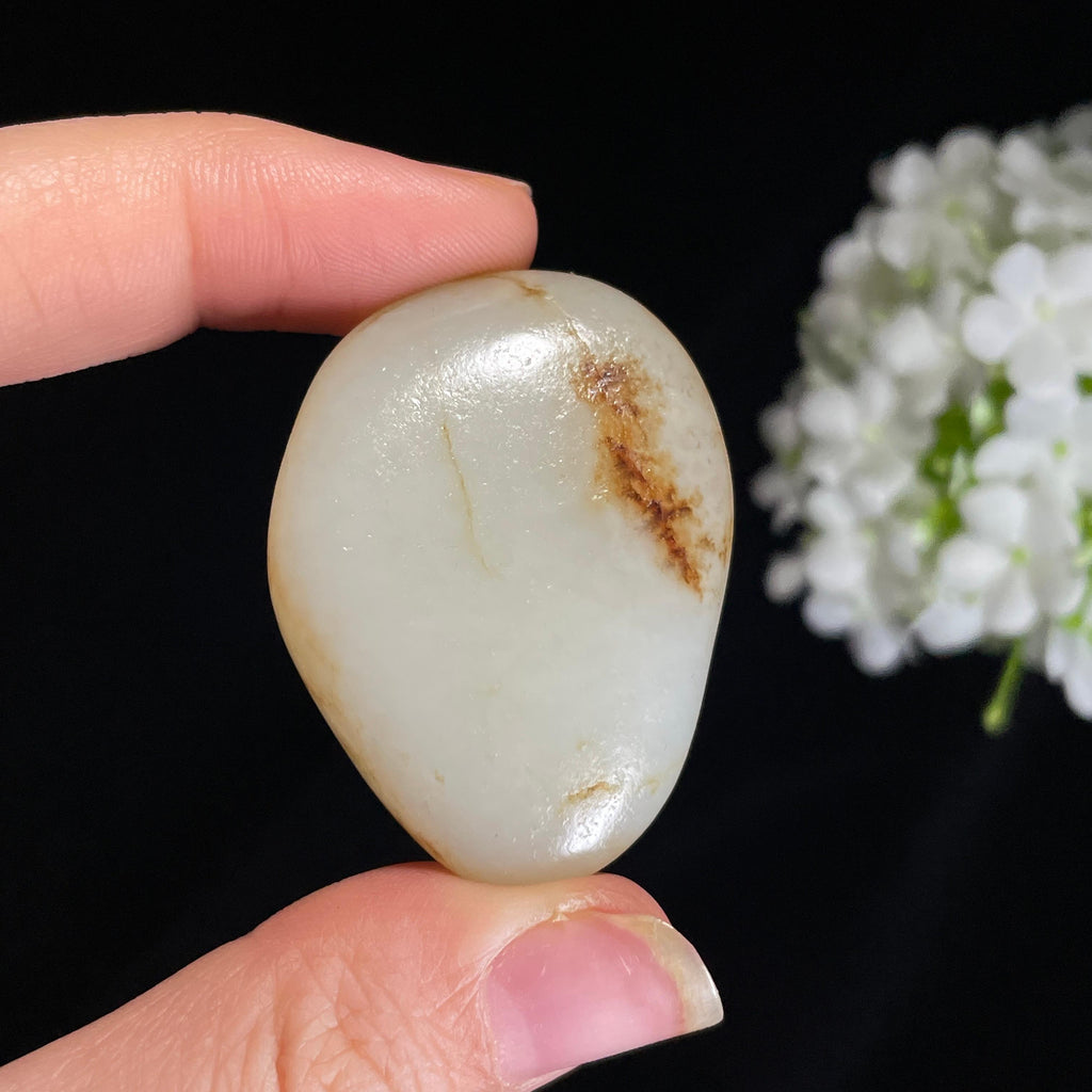 和田玉白玉“浅秋玉痕”红皮籽料（yc417371）