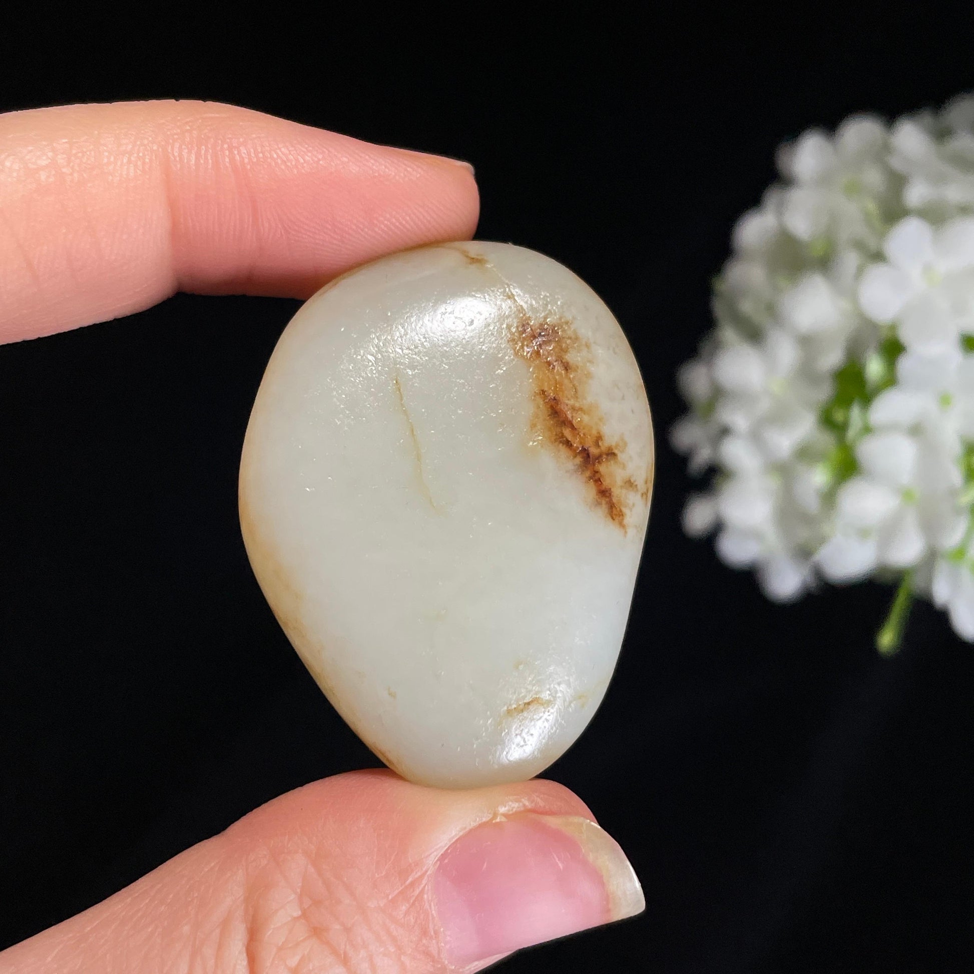 和田玉白玉“浅秋玉痕”红皮籽料（yc417371）
