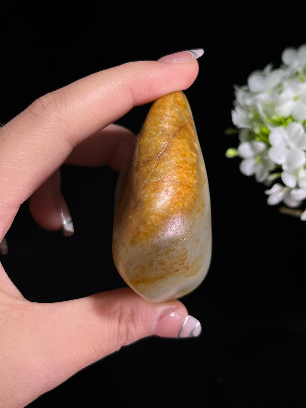 新疆和田玉高青白洒金皮籽料原石（yc245878）