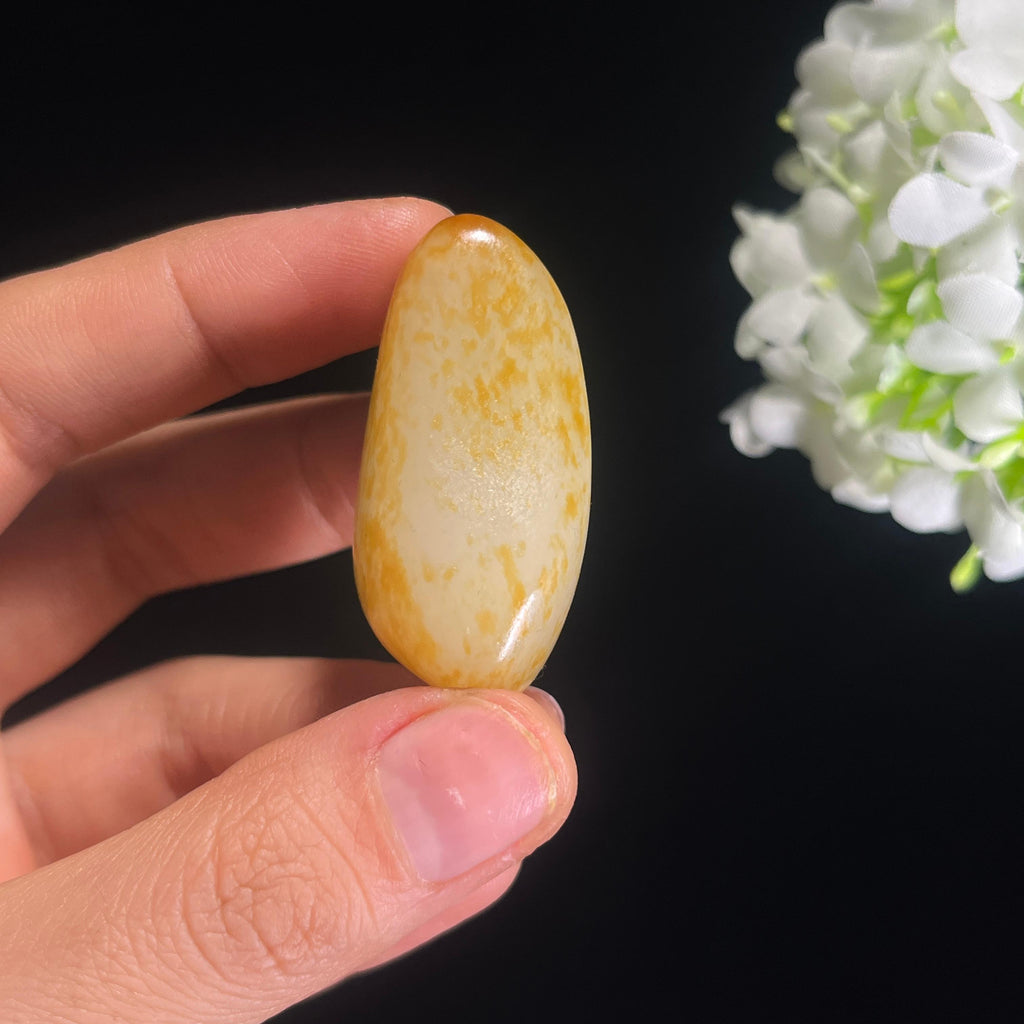 和田玉暖白种“金霖洒玉”通体洒金皮籽料（yc346402）