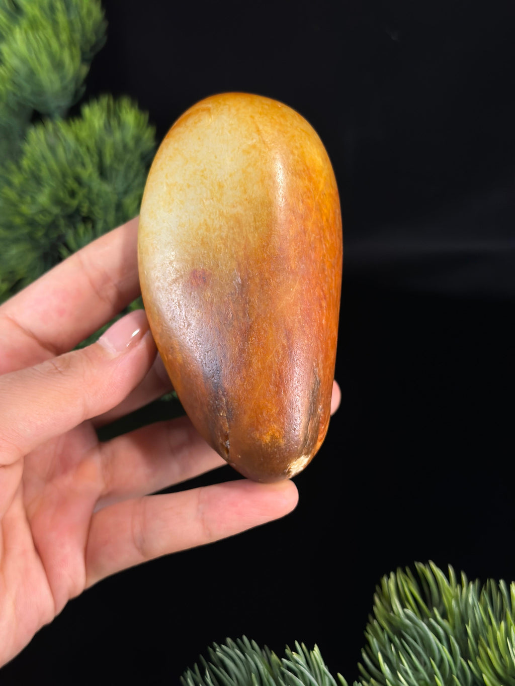 新疆天然和田玉暖白种红沁皮籽料（yc471551）