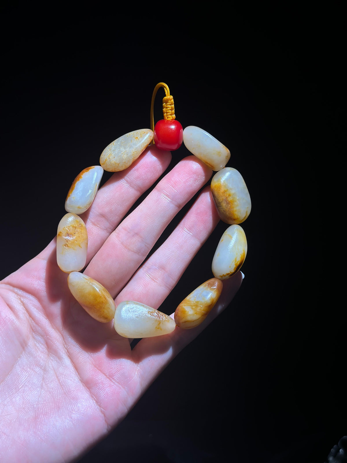 新疆和田玉珍品洒金皮红皮原籽（9颗）（yc748592）