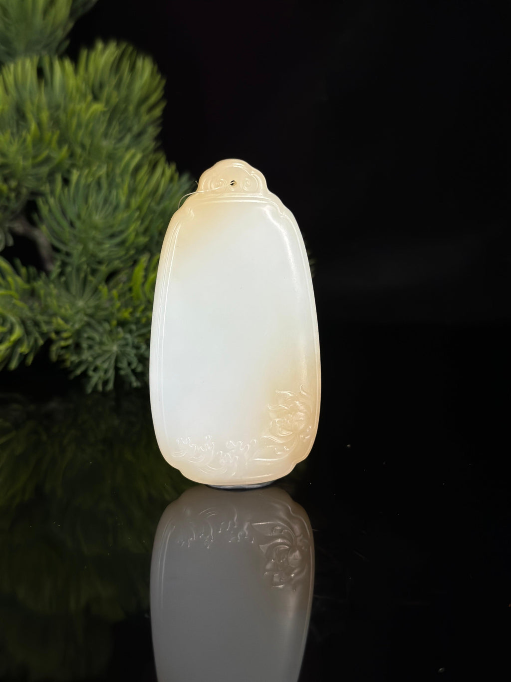 和田玉糖白玉蝶恋花挂件（yc482491）