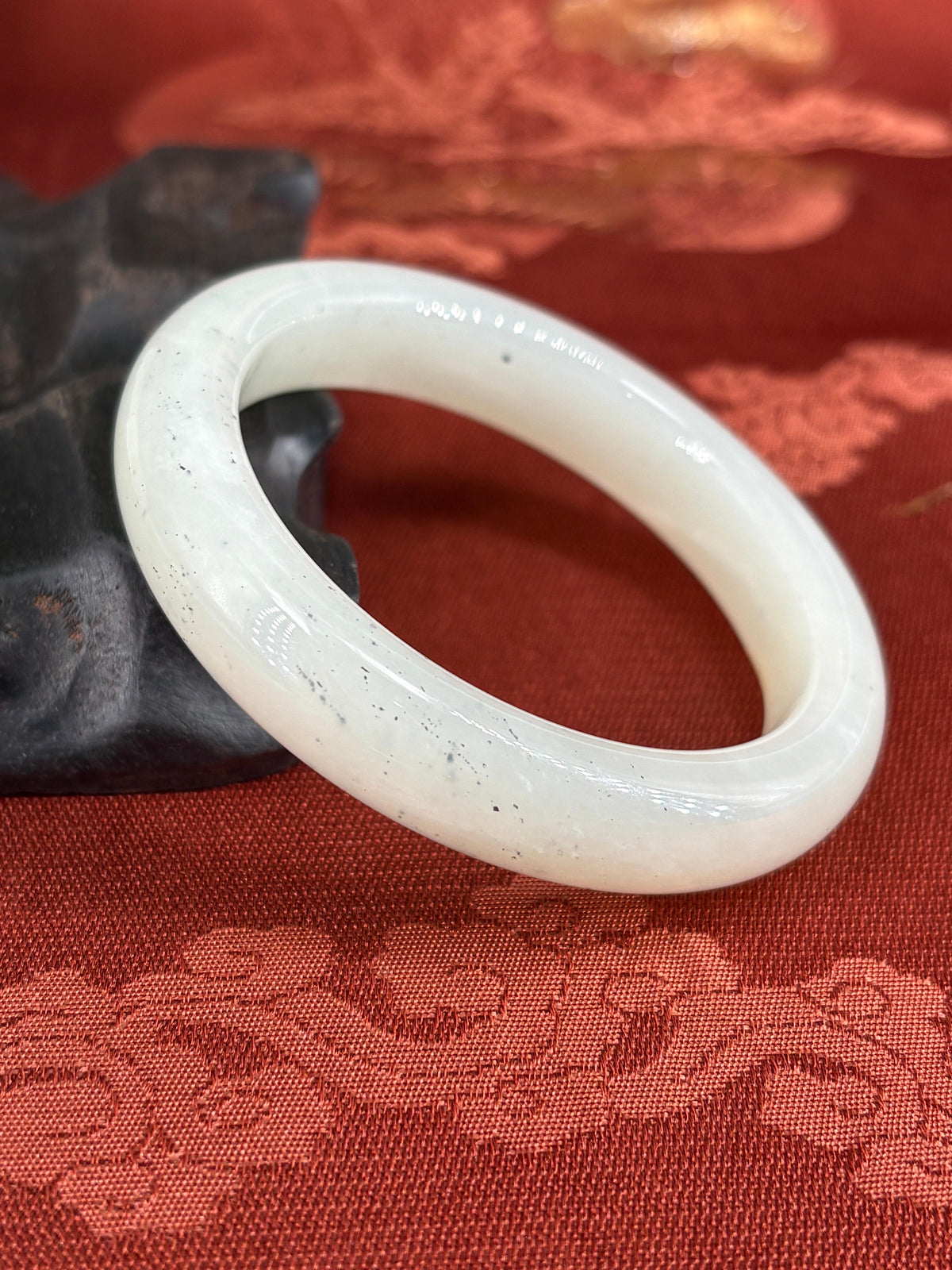 和田玉点墨青花手镯（yc773399）