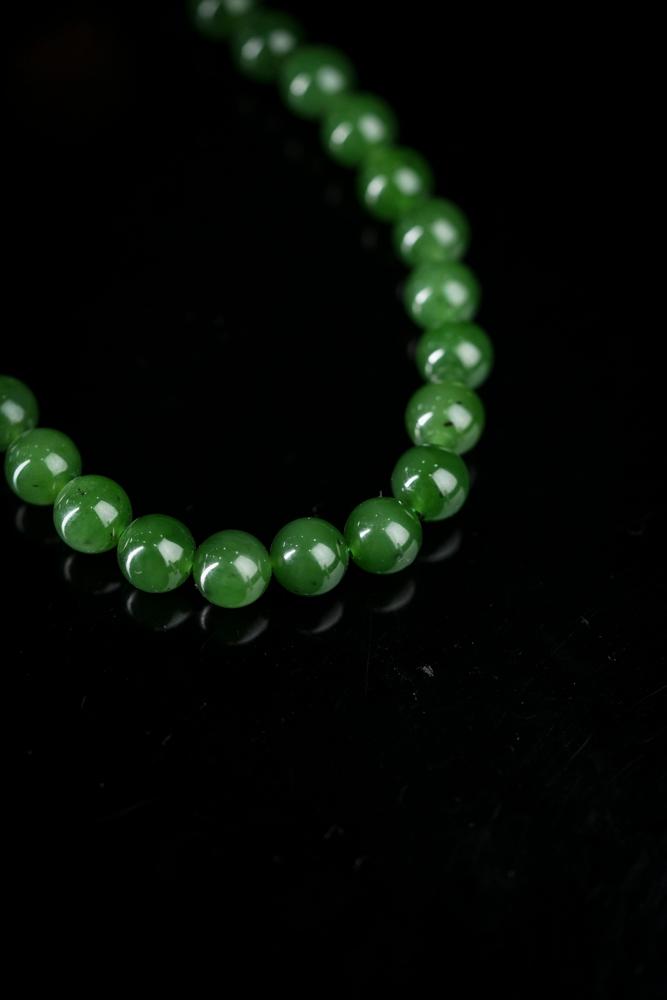 新疆天然和田玉碧玉项链1（yc253328）