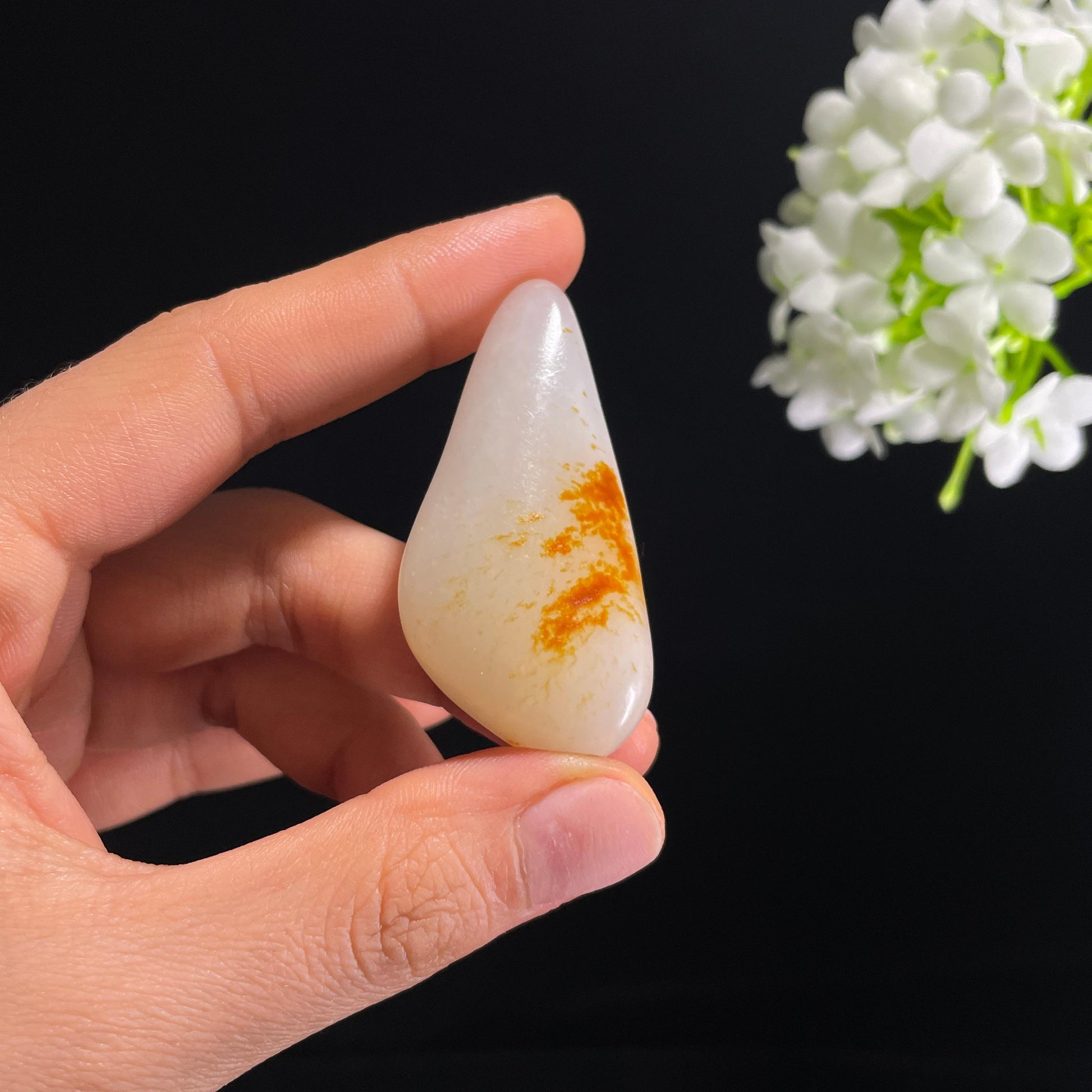 和田玉一级白“玉魄生金”洒金皮籽料（yc315418）