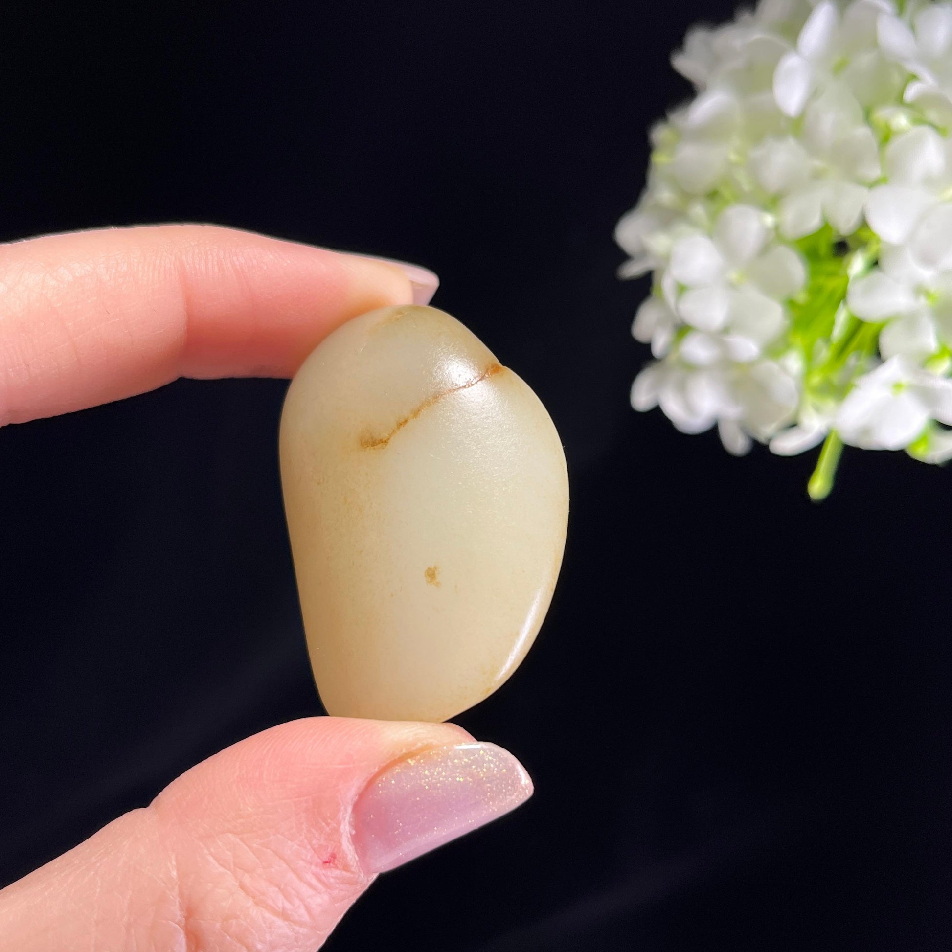 和田玉青白玉“一痕秋韵”淡洒金皮籽料（yc354529）