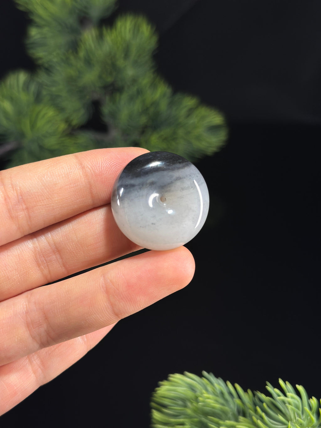 新疆天然和田玉精品青花籽料平安扣（yc471708）