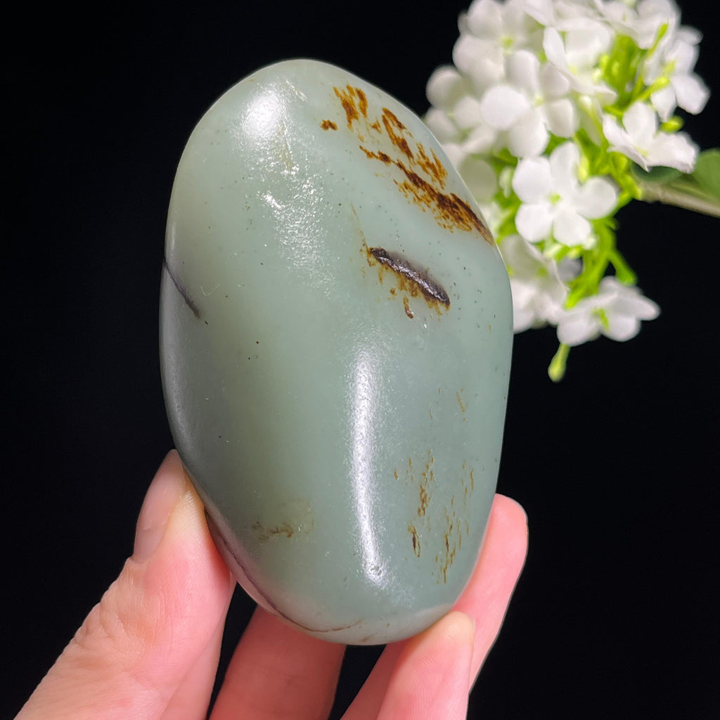 和田玉青玉秋梨皮“浅青渡秋”籽料原石（yc310660）