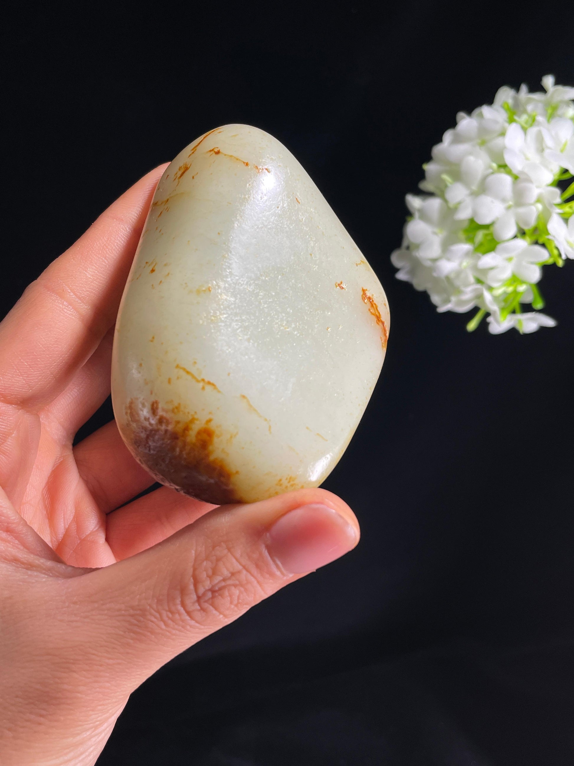 和田玉白玉聚红皮籽料原石（yc264999）