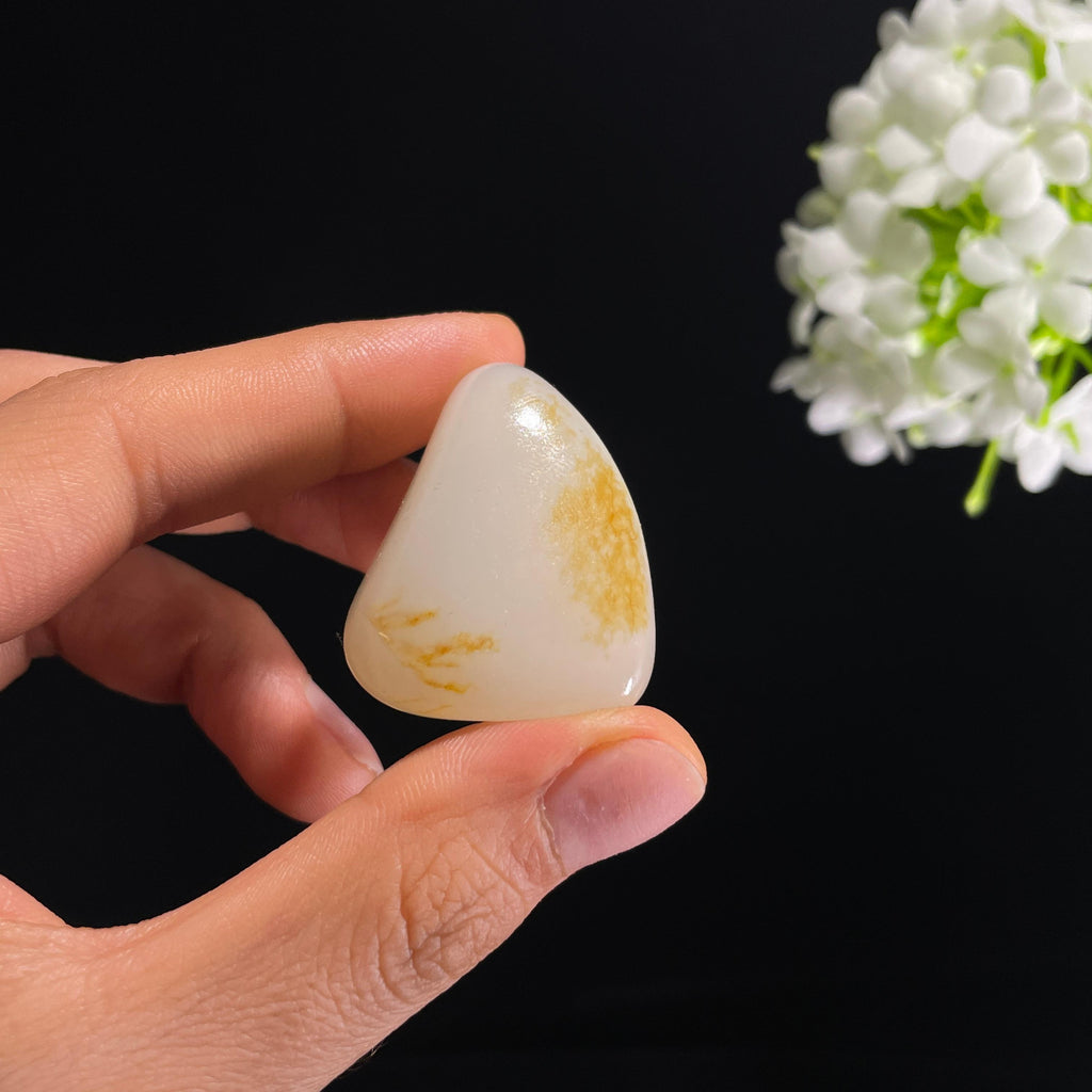 和田玉白玉“雪落金芒”洒金皮籽料（yc315432）