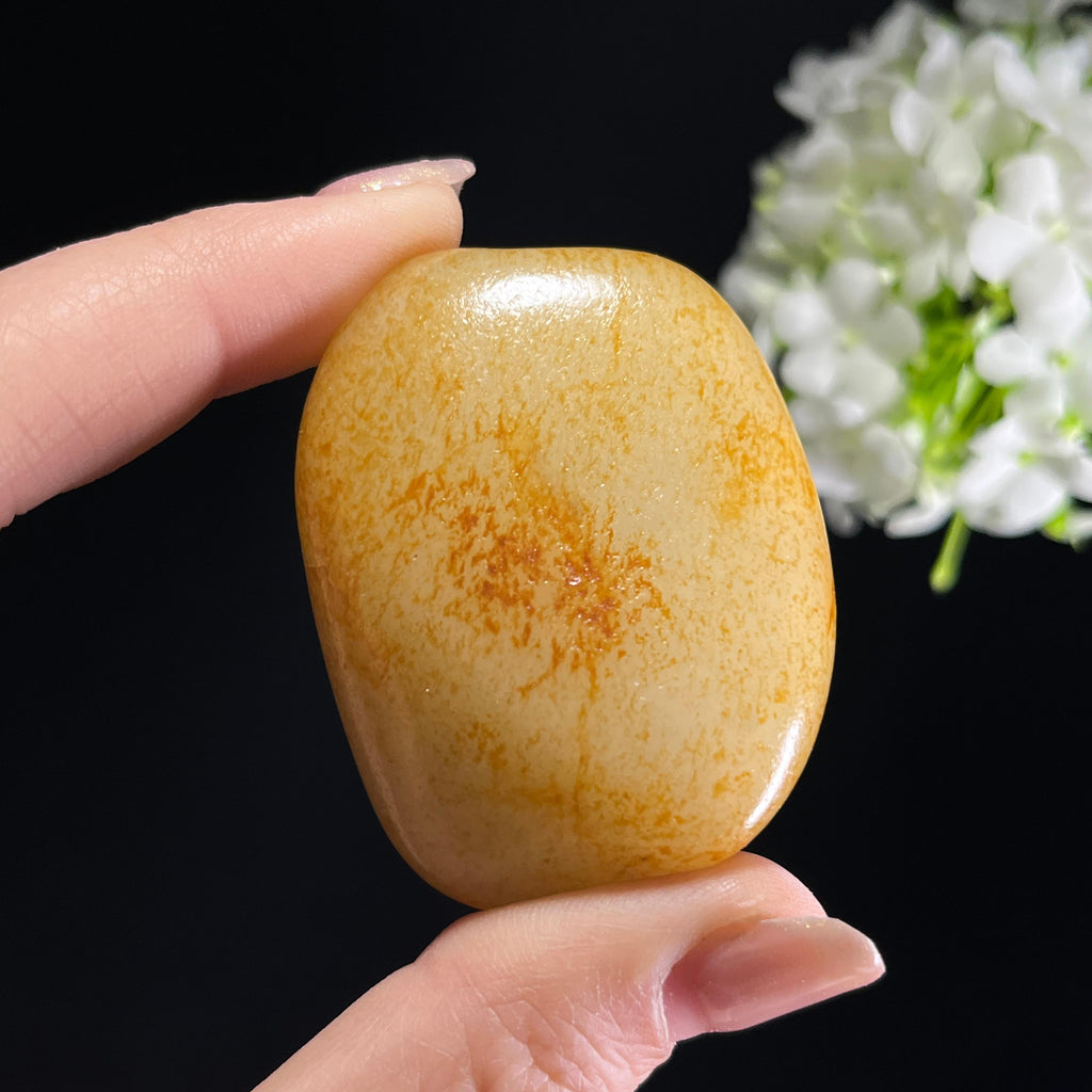 和田玉白玉“金霭浮山”通体洒金皮籽料（yc353579）