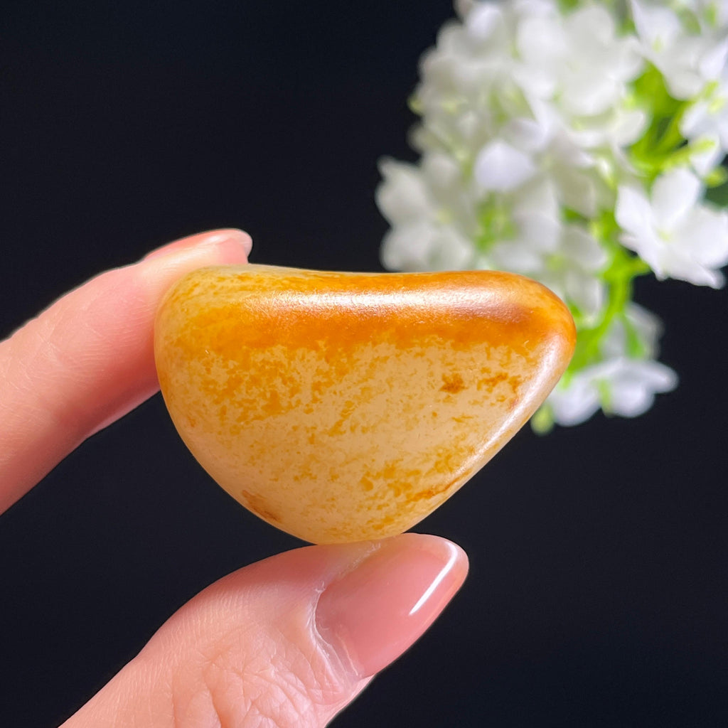 和田玉白玉通体洒金皮“金元宝”象形籽料（yc343655）