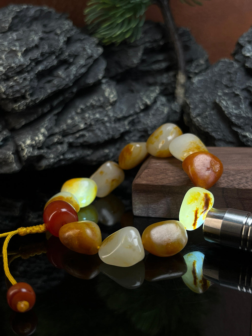 收藏级孤品新疆和田玉籽料原石手串原皮原籽无修（yc229183）