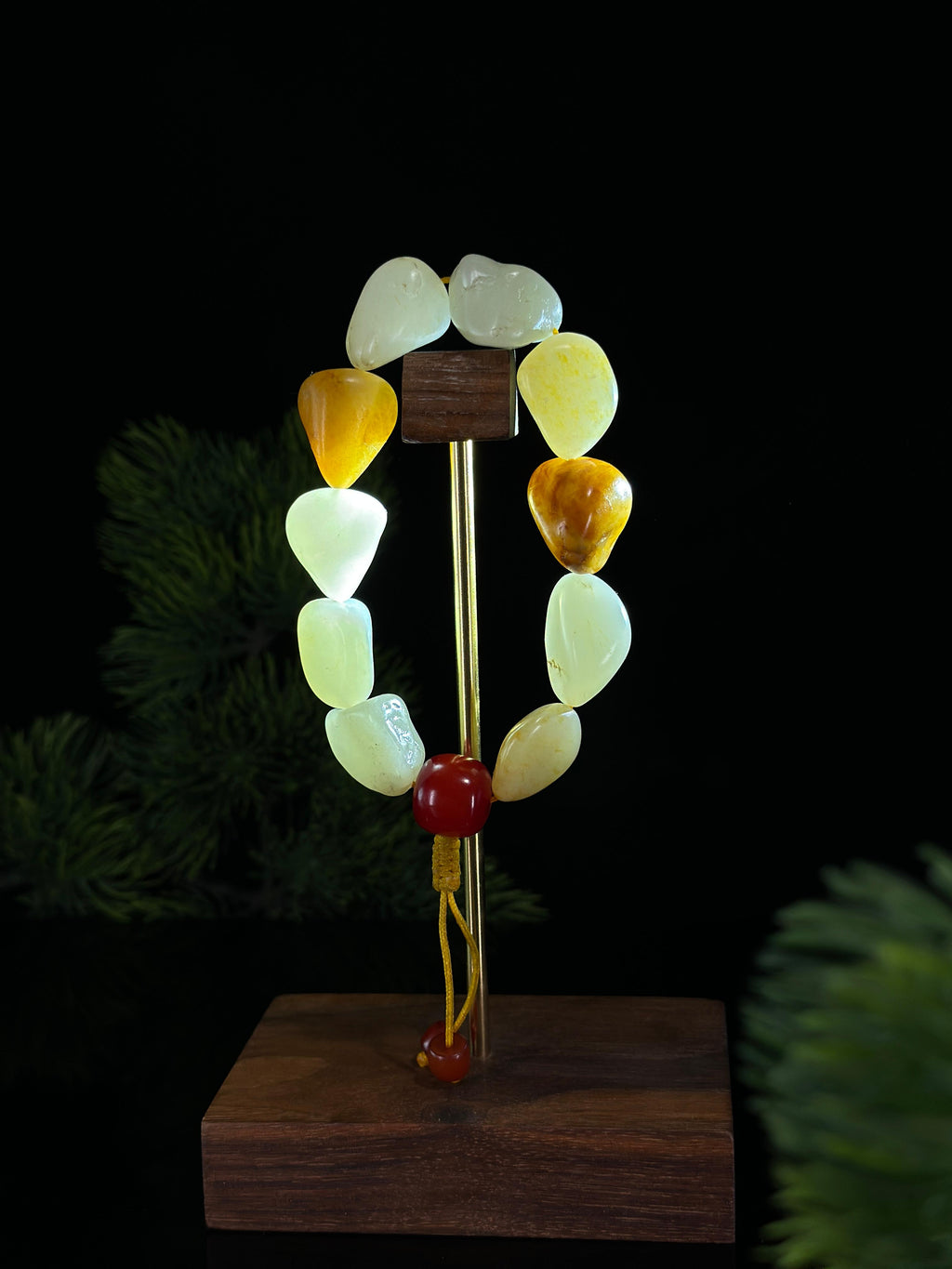 广告流，新疆和田玉白玉红皮洒金皮原籽手串（10颗）（yc460570）
