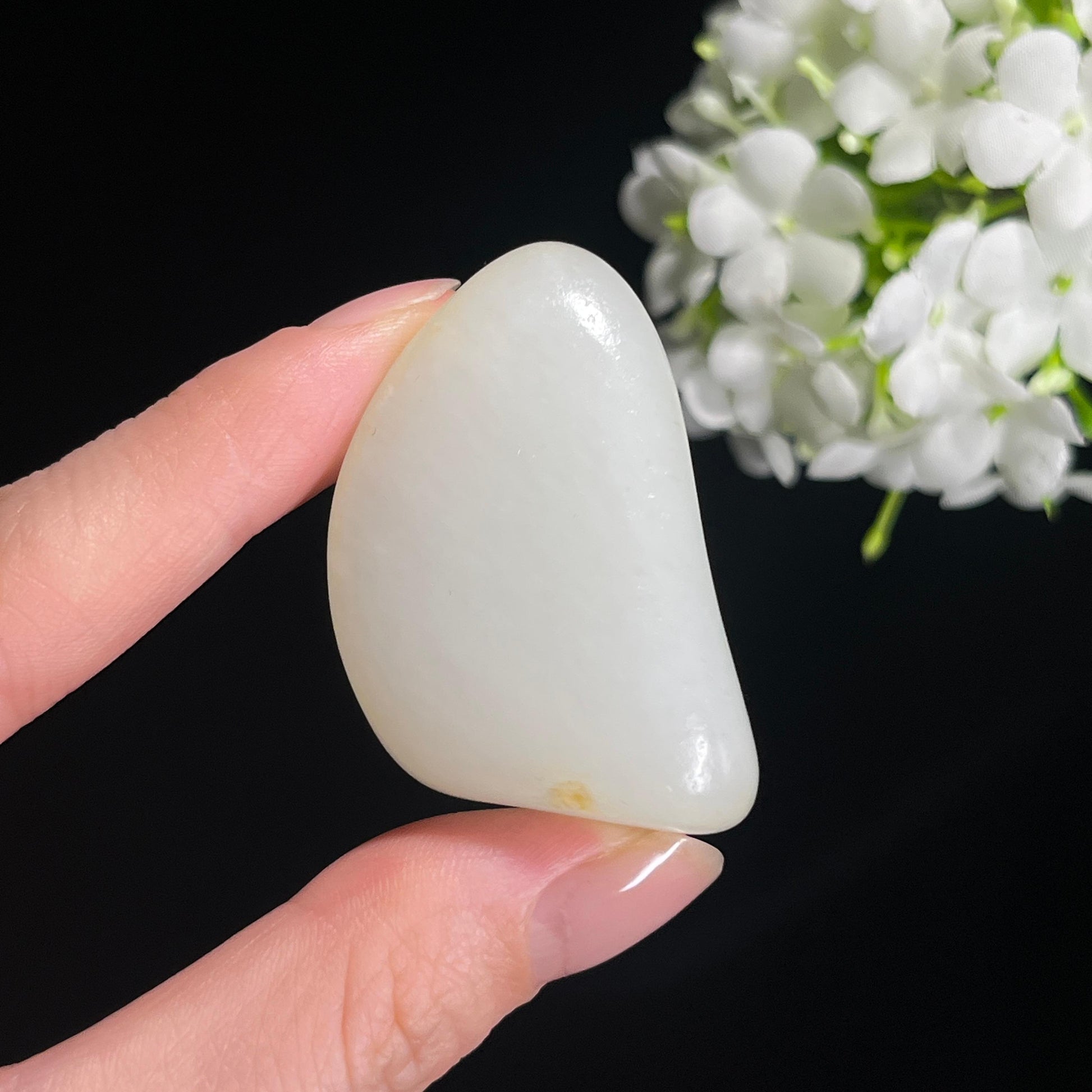 和田一级白玉“玉脂浅金籽”籽料原石（yc297676）