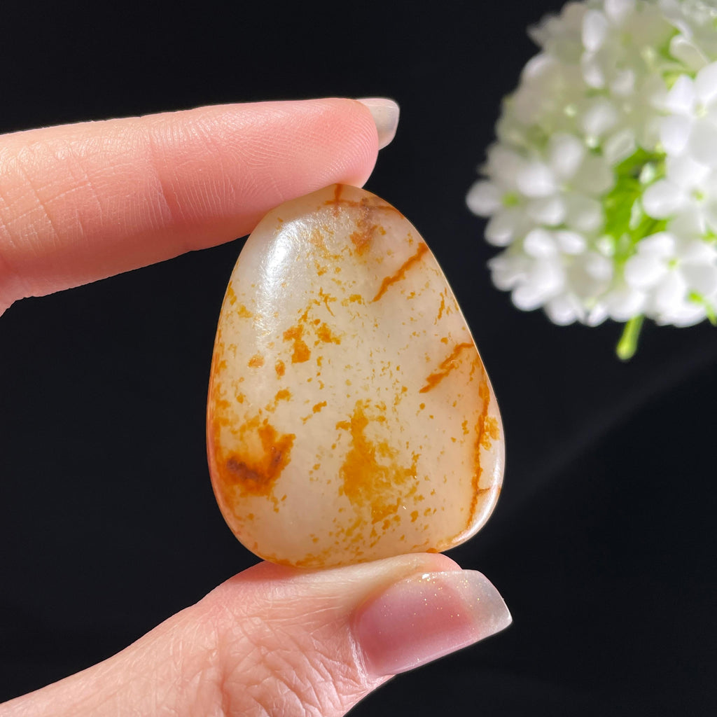 2026.4.28新疆天然和田玉“鸿运连年”聚红皮籽料一对（yc397777）