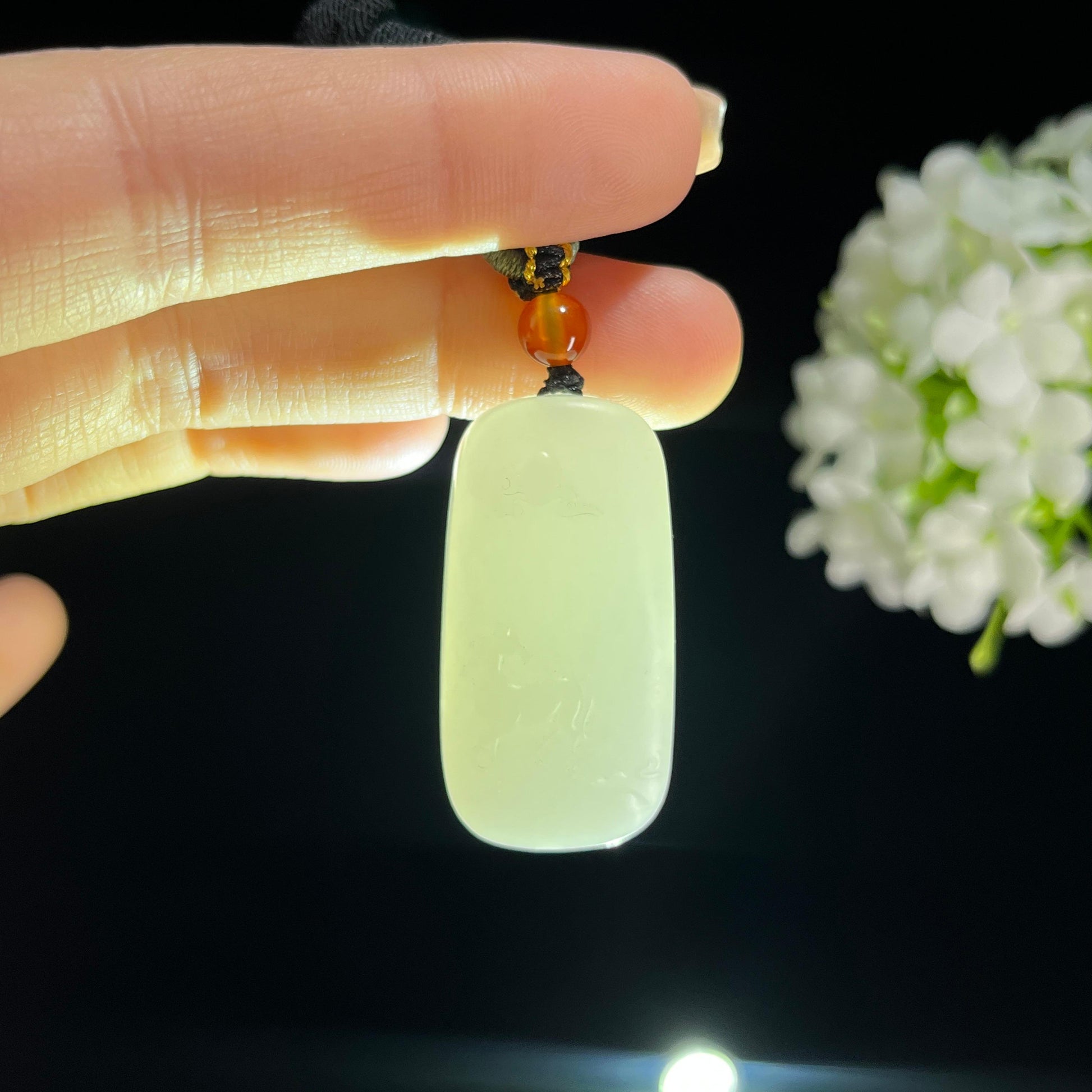 s，和田玉白玉马到成功雕刻挂件（yc379806）