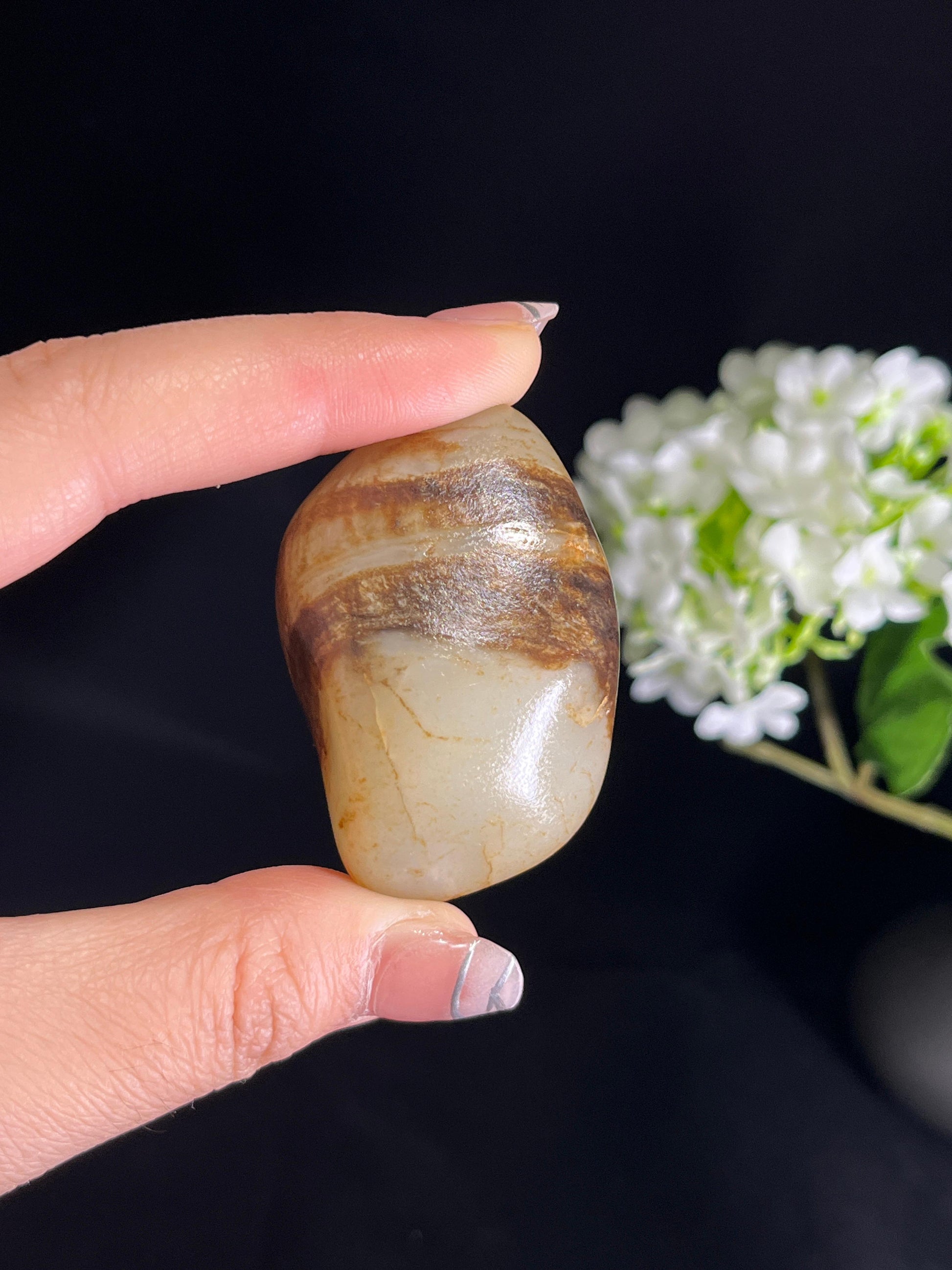 新疆和田玉秋梨皮精品包金挂件籽料原石（yc250199）