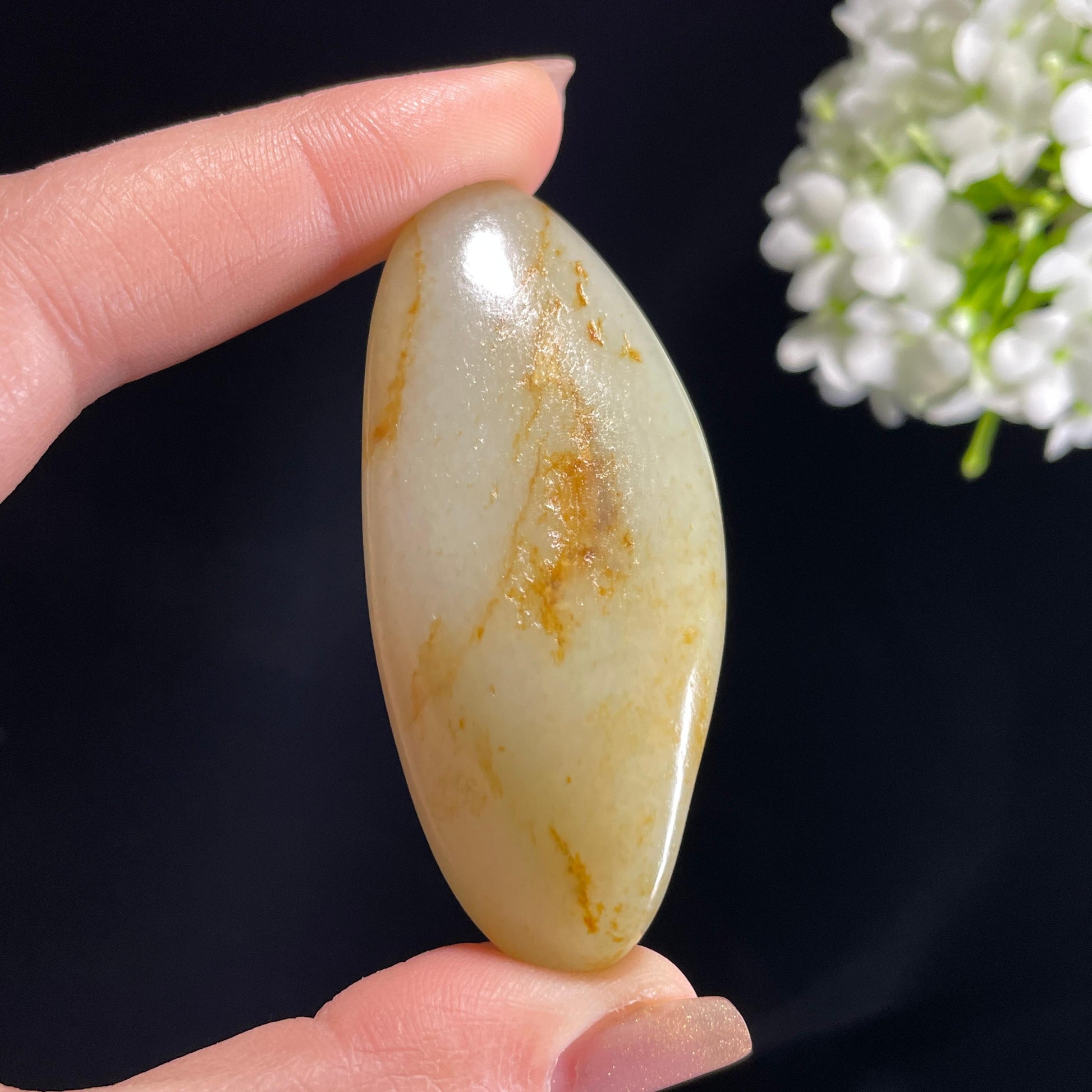 和田玉青白玉“柳岸烟轻”洒金皮籽料（yc368504）