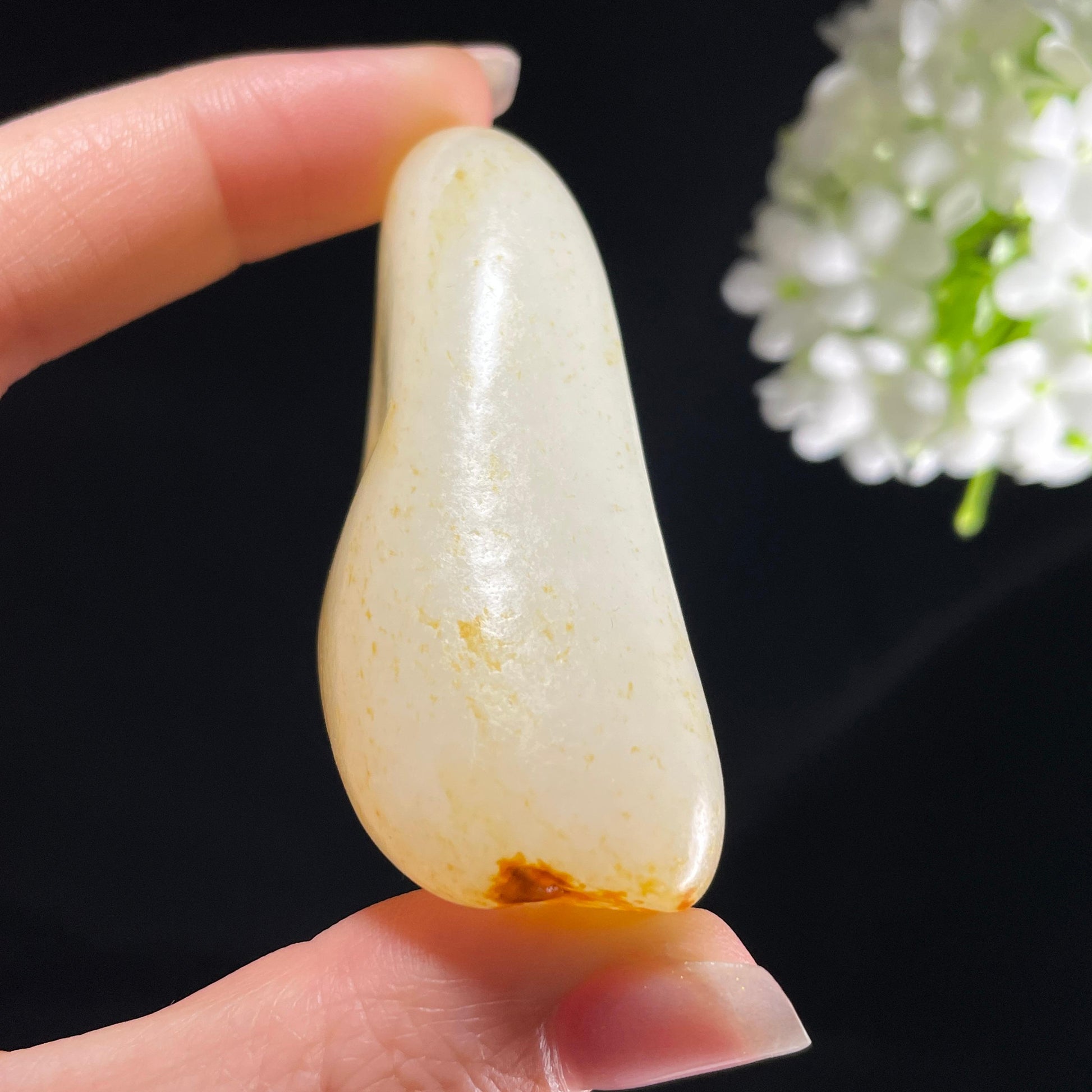 和田玉白玉“轻金拂霜”洒金皮籽料（yc394226）