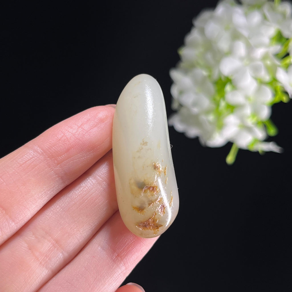 和田玉白玉“寒林宿雾”洒金皮籽料（yc351075）