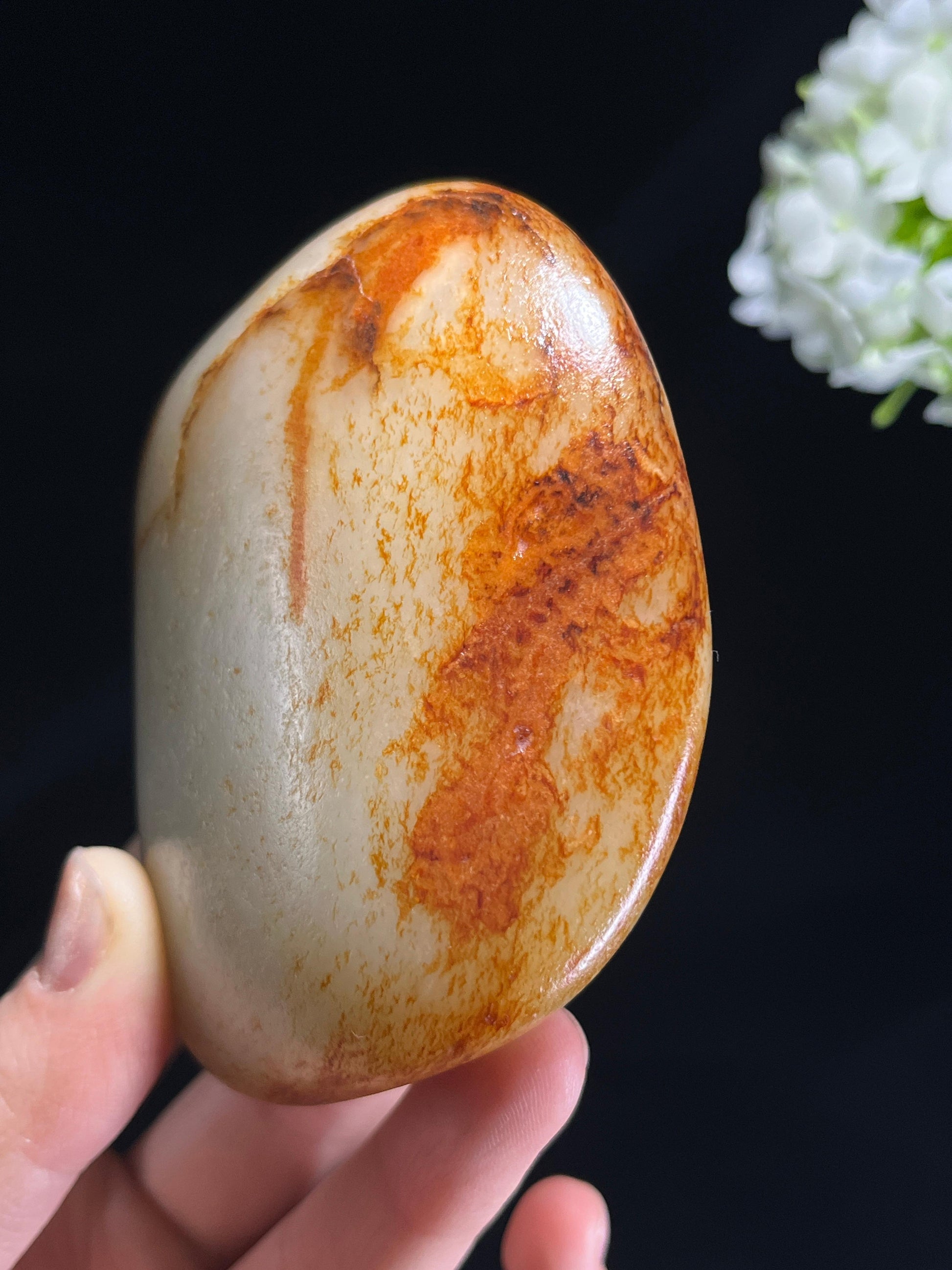 新疆天然和田玉洒金皮籽料原石小摆件（yc262830）