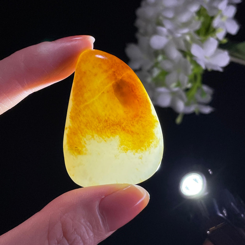 和田玉青白玉“金霖寒光”洒金皮籽料（yc342061）