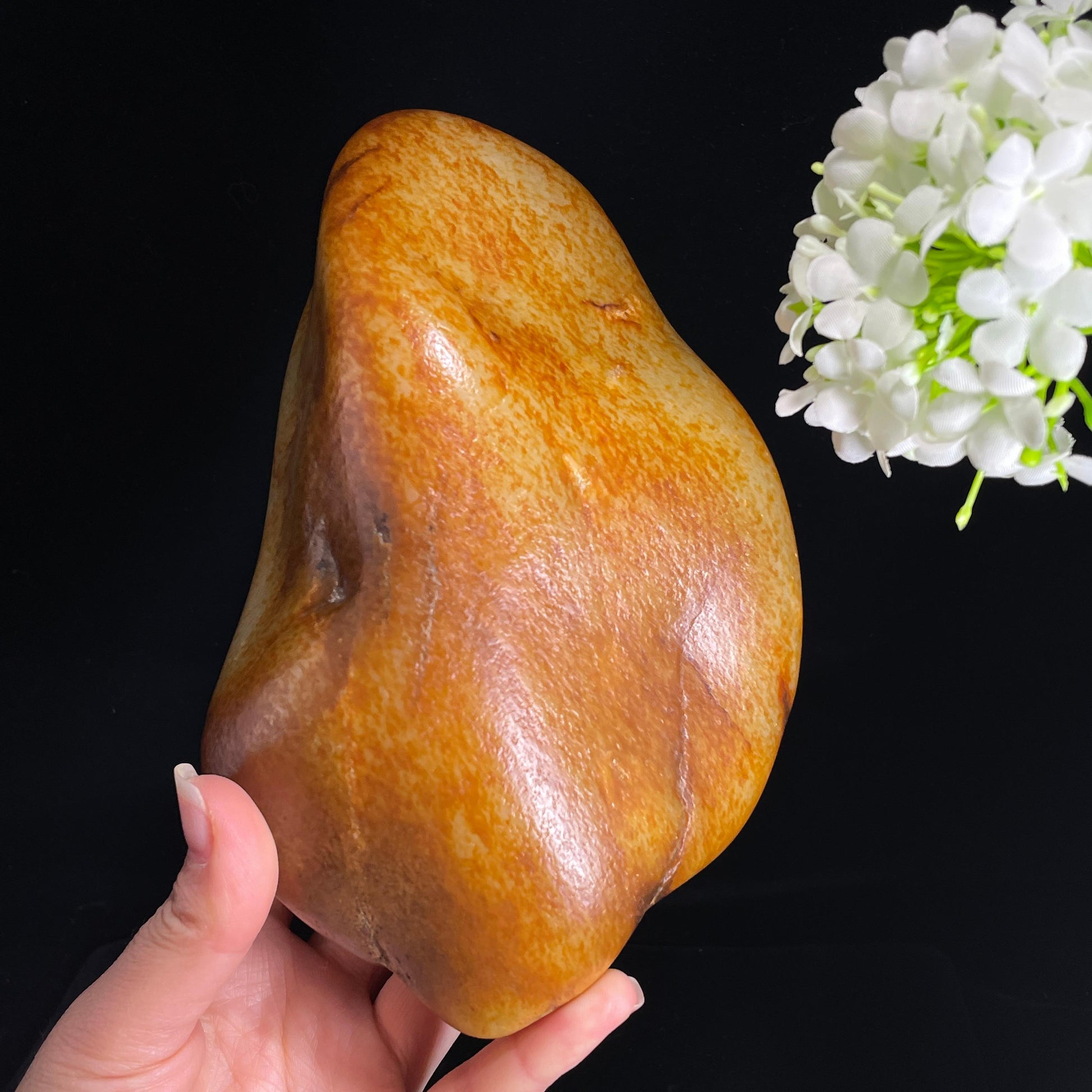 新疆天然和田玉“锦玉盈仓”黄沁籽料（yc407409）