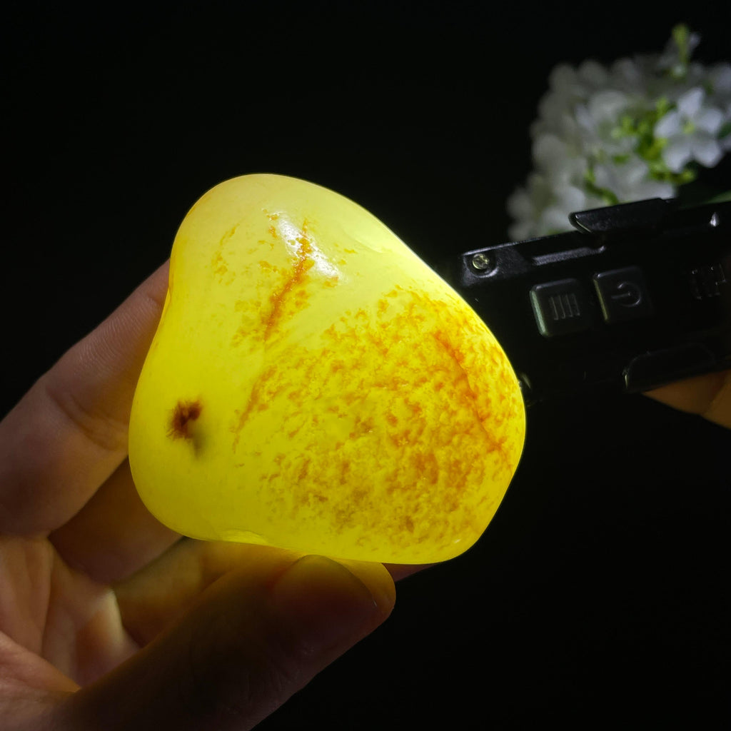 和田玉白玉“红尘烟雨”洒红皮籽料（yc324242）